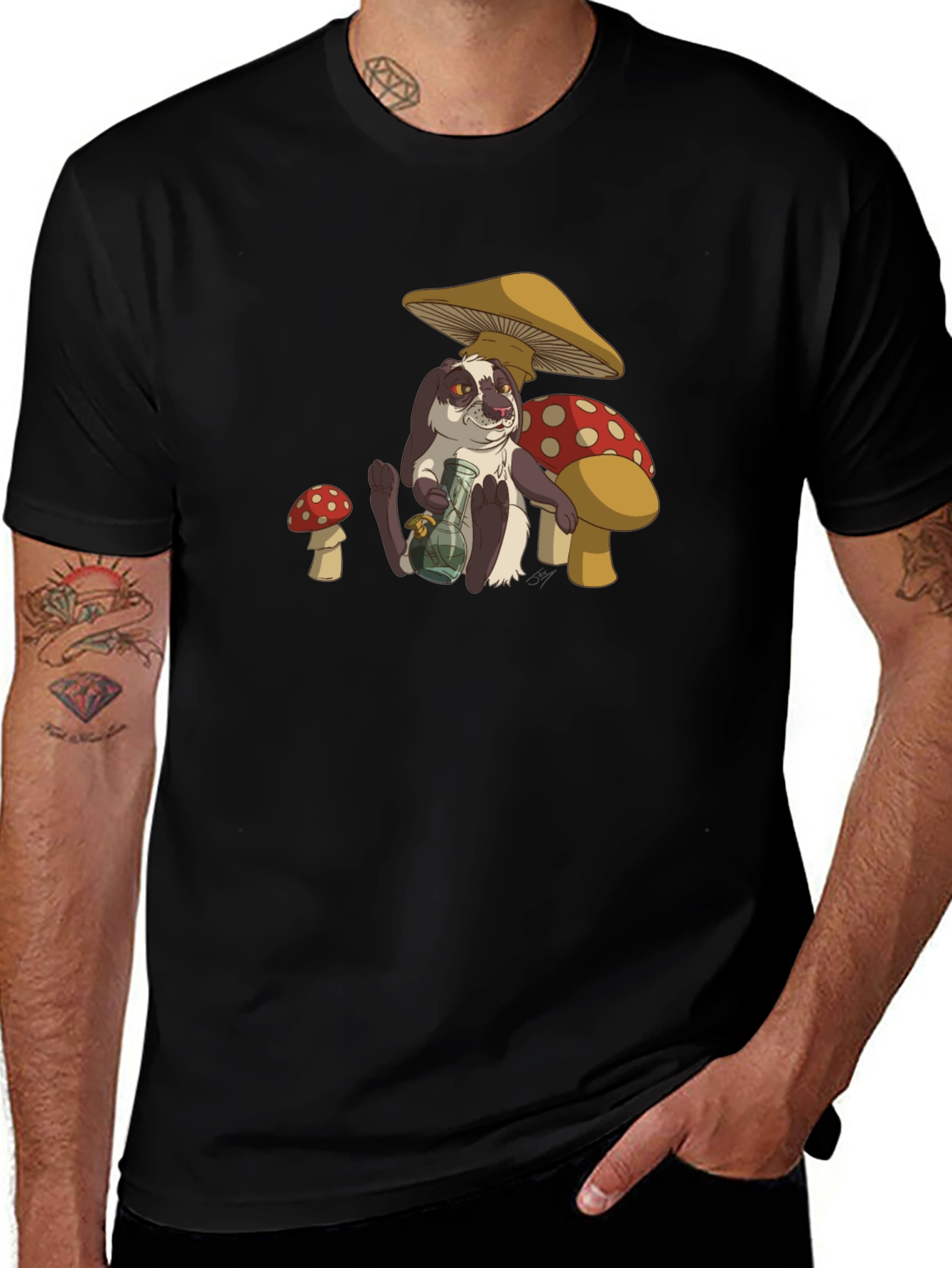 Humorous Rabbit Mushroom T-Shirt