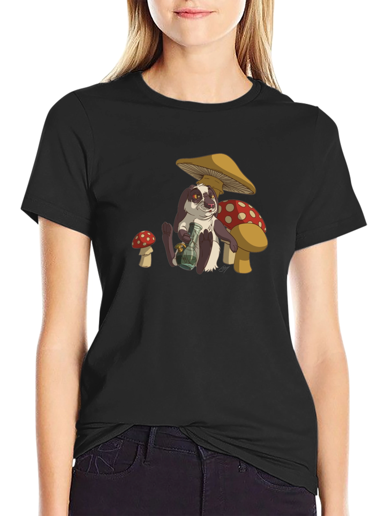 Humorous Rabbit Mushroom T-Shirt