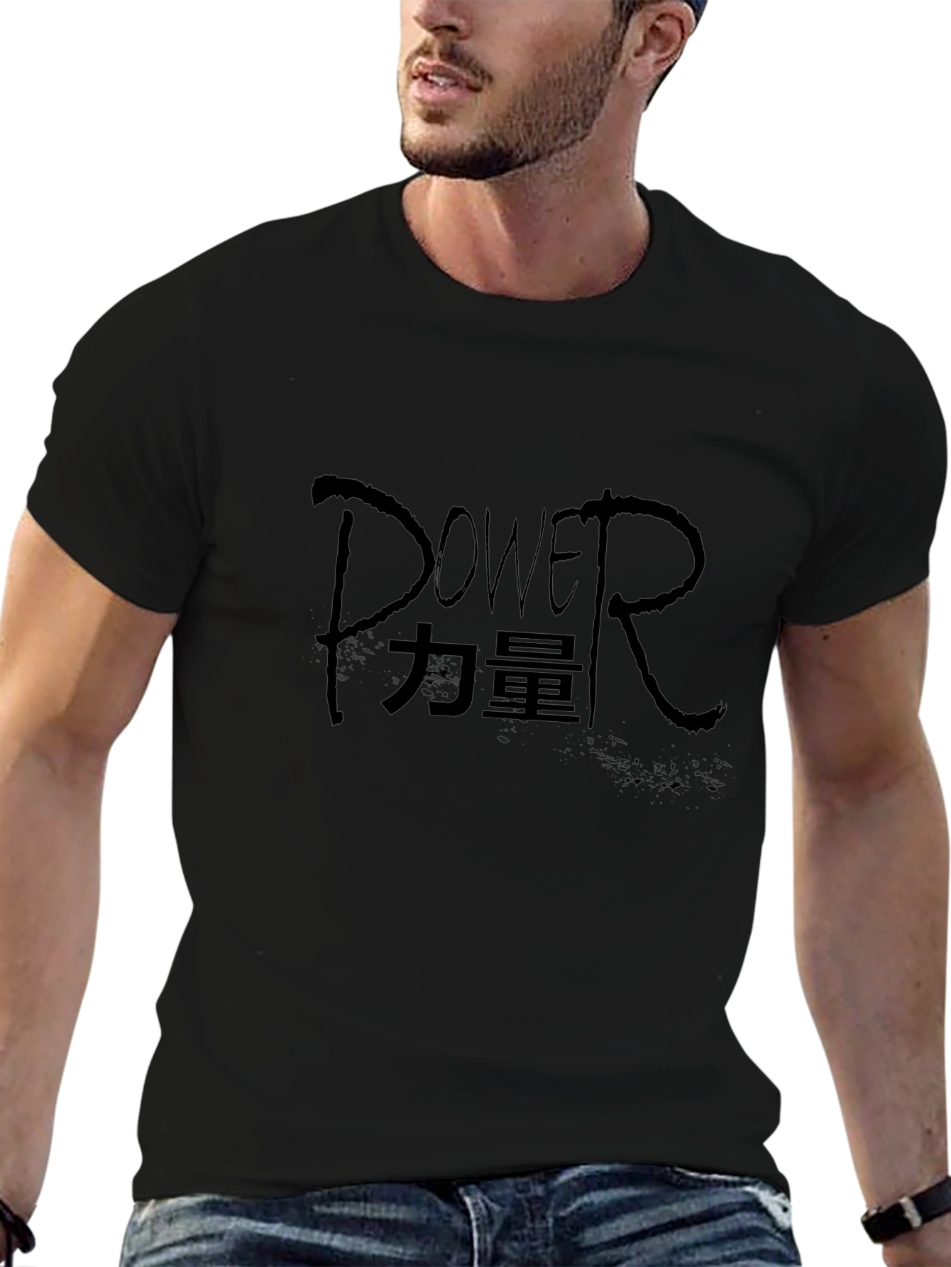 Power Graphic Tee - Stylish Mens Black T-Shirt