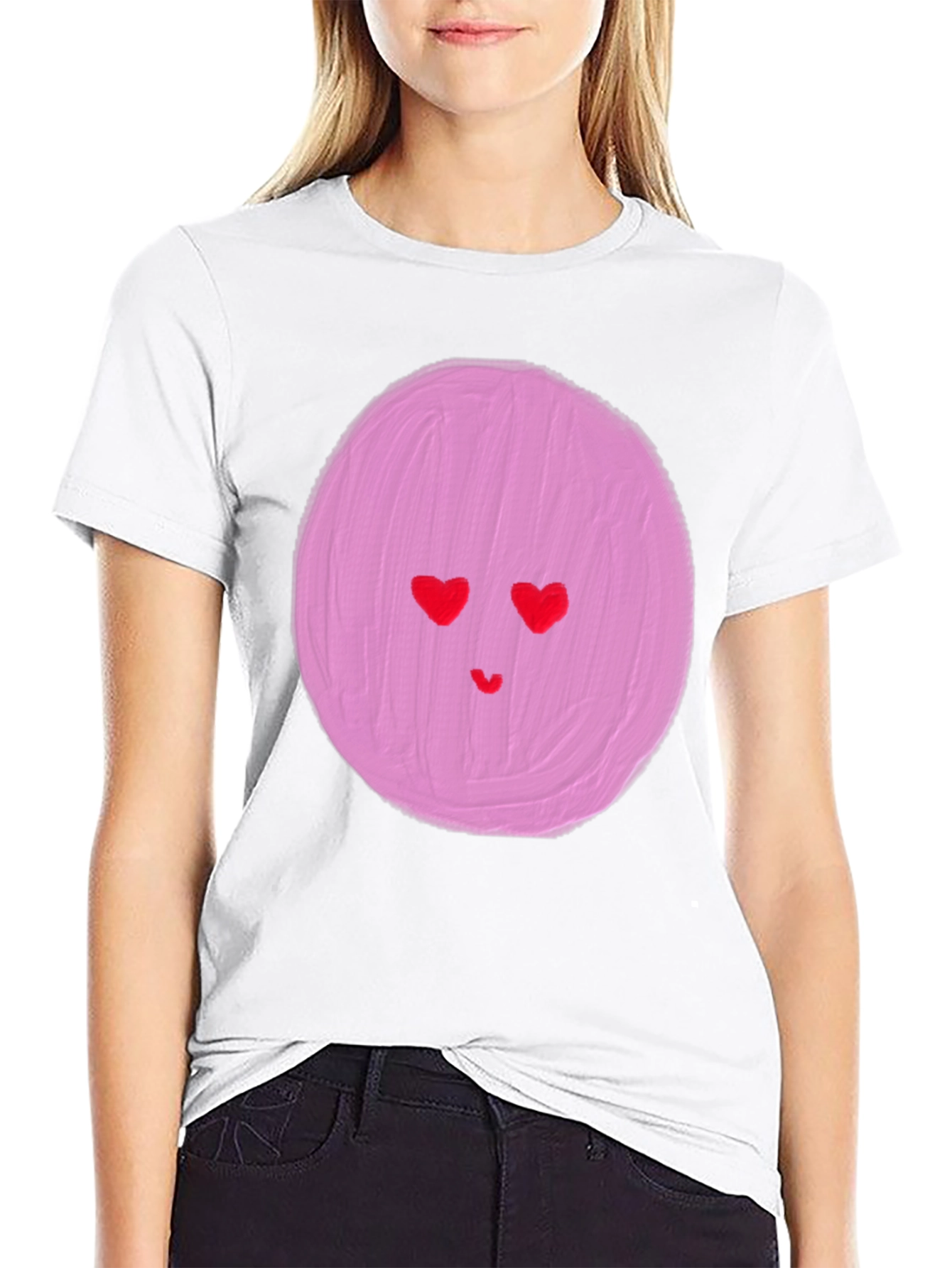 Heart Eyes Emoji Graphic Tee - Black