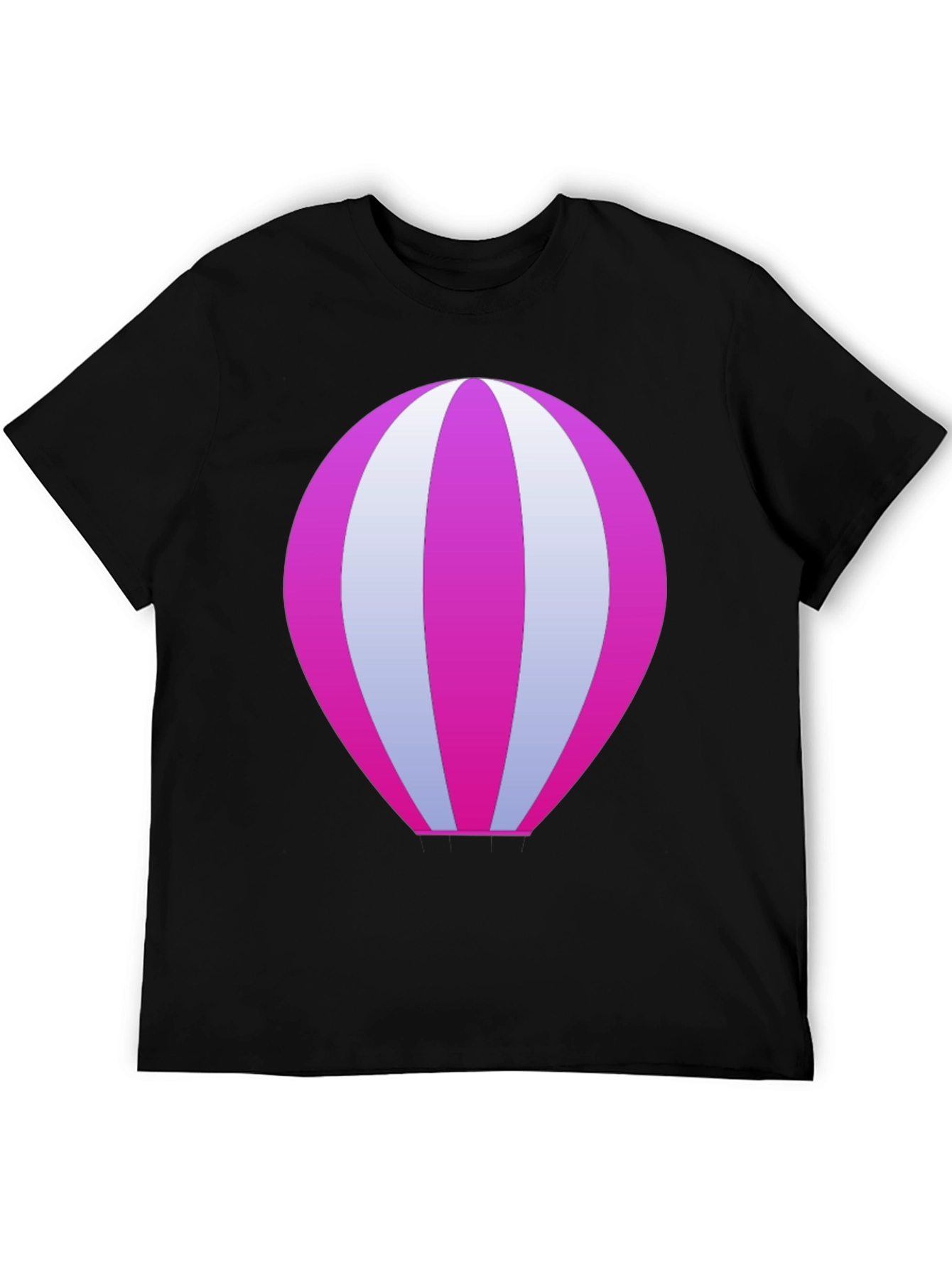 Cool Hot Air Balloon Graphic Black T-Shirt