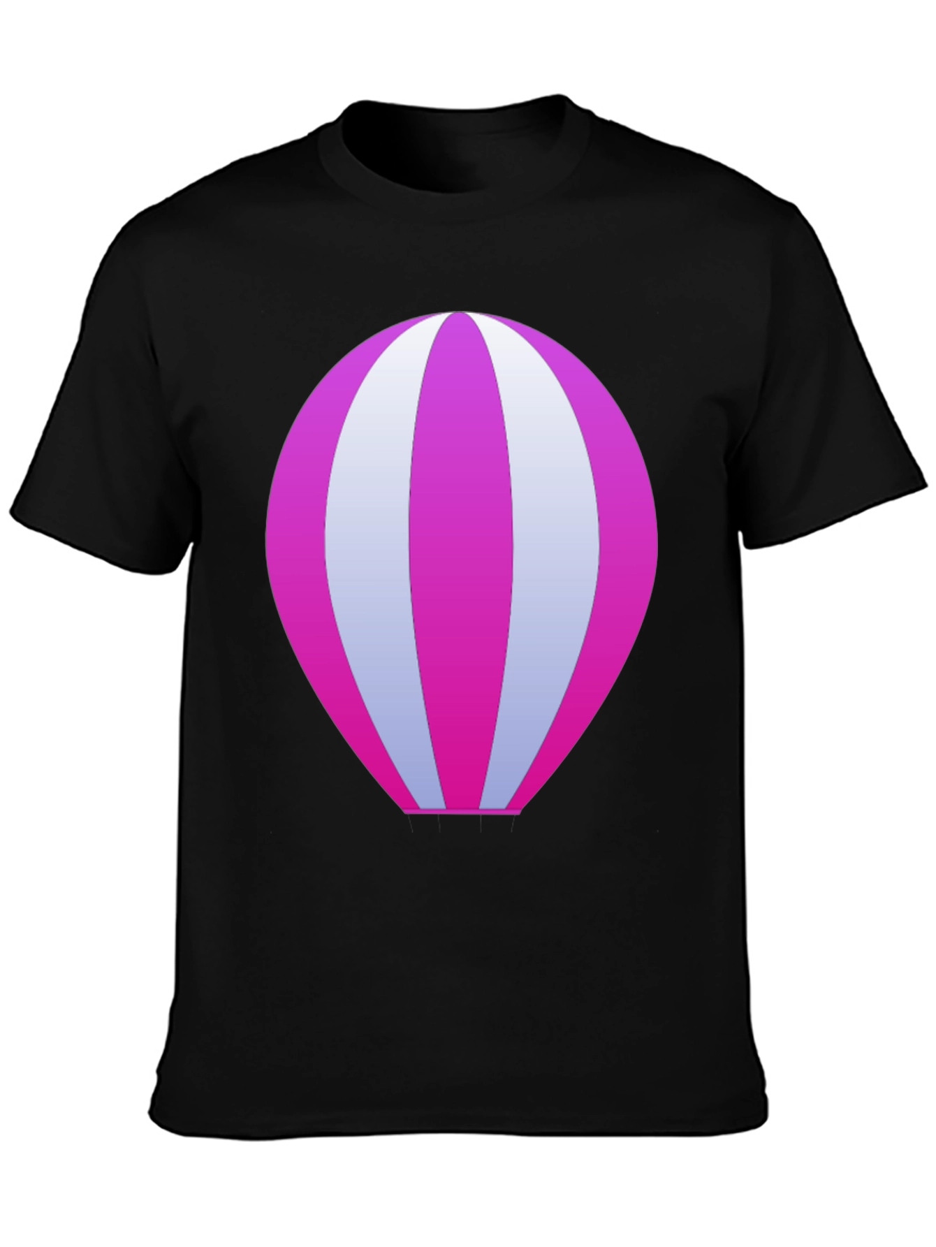 Cool Hot Air Balloon Graphic Black T-Shirt