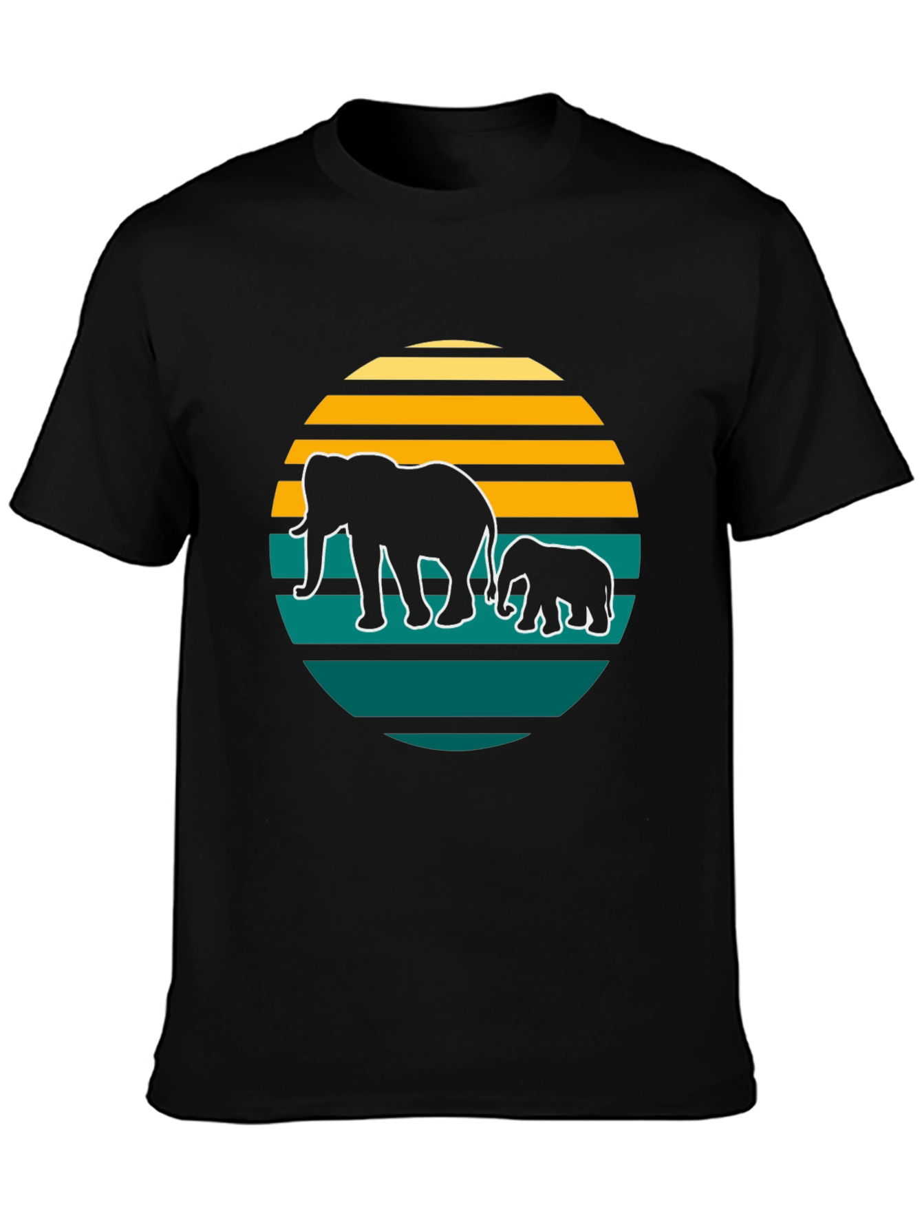 Elephant Sunset Graphic Tee