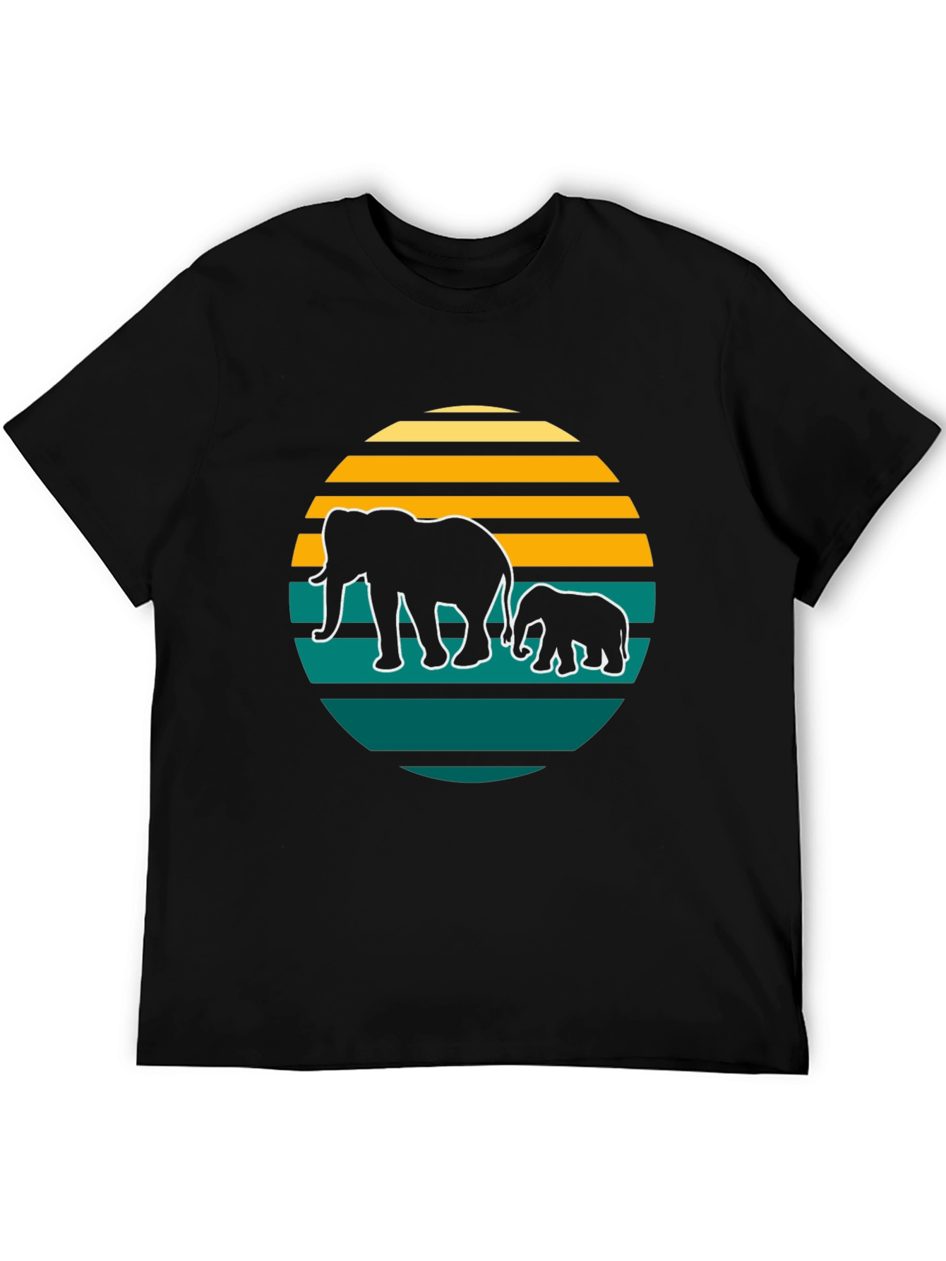 Elephant Sunset Graphic Tee