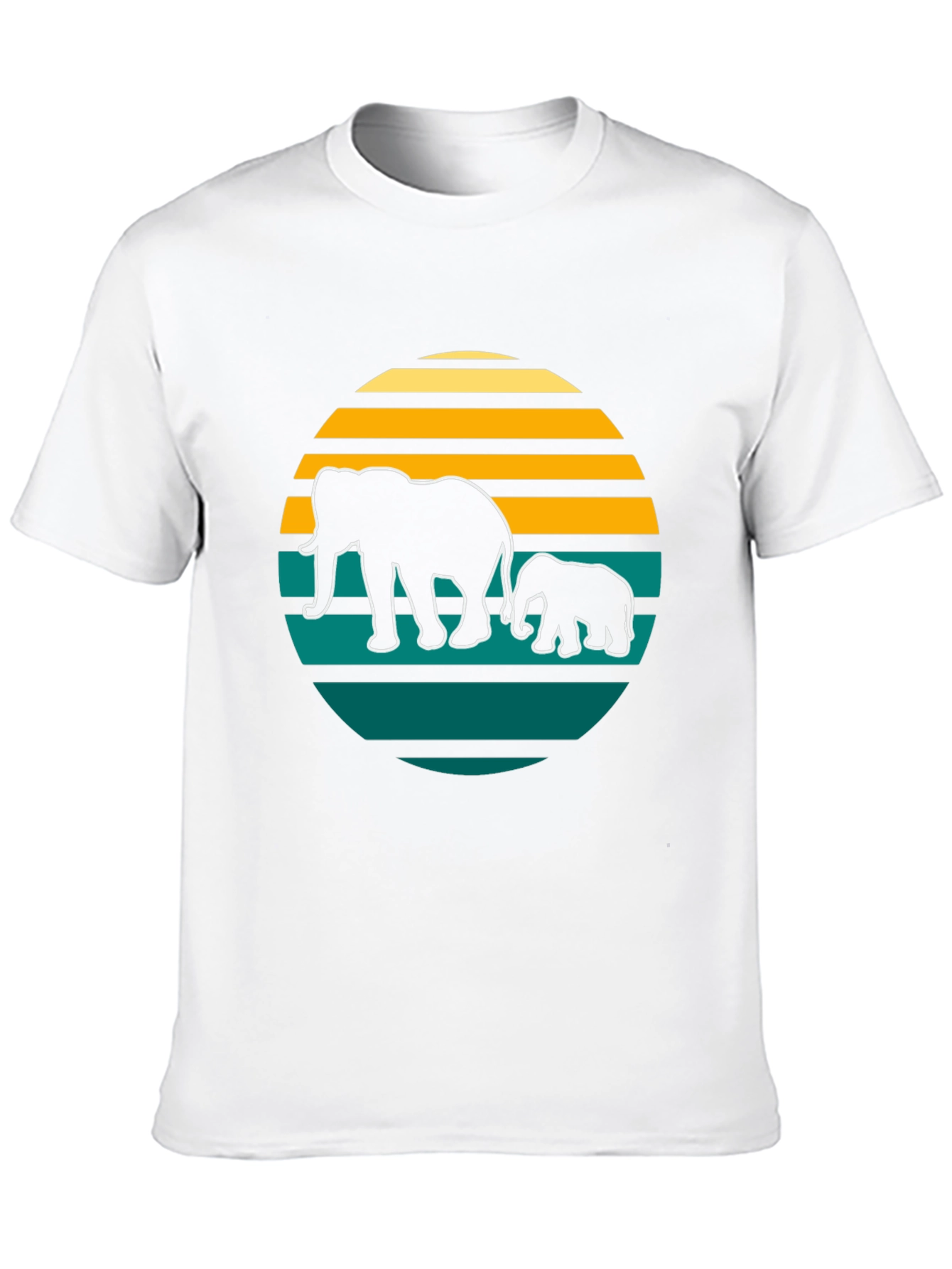 Elephant Sunset Graphic Tee