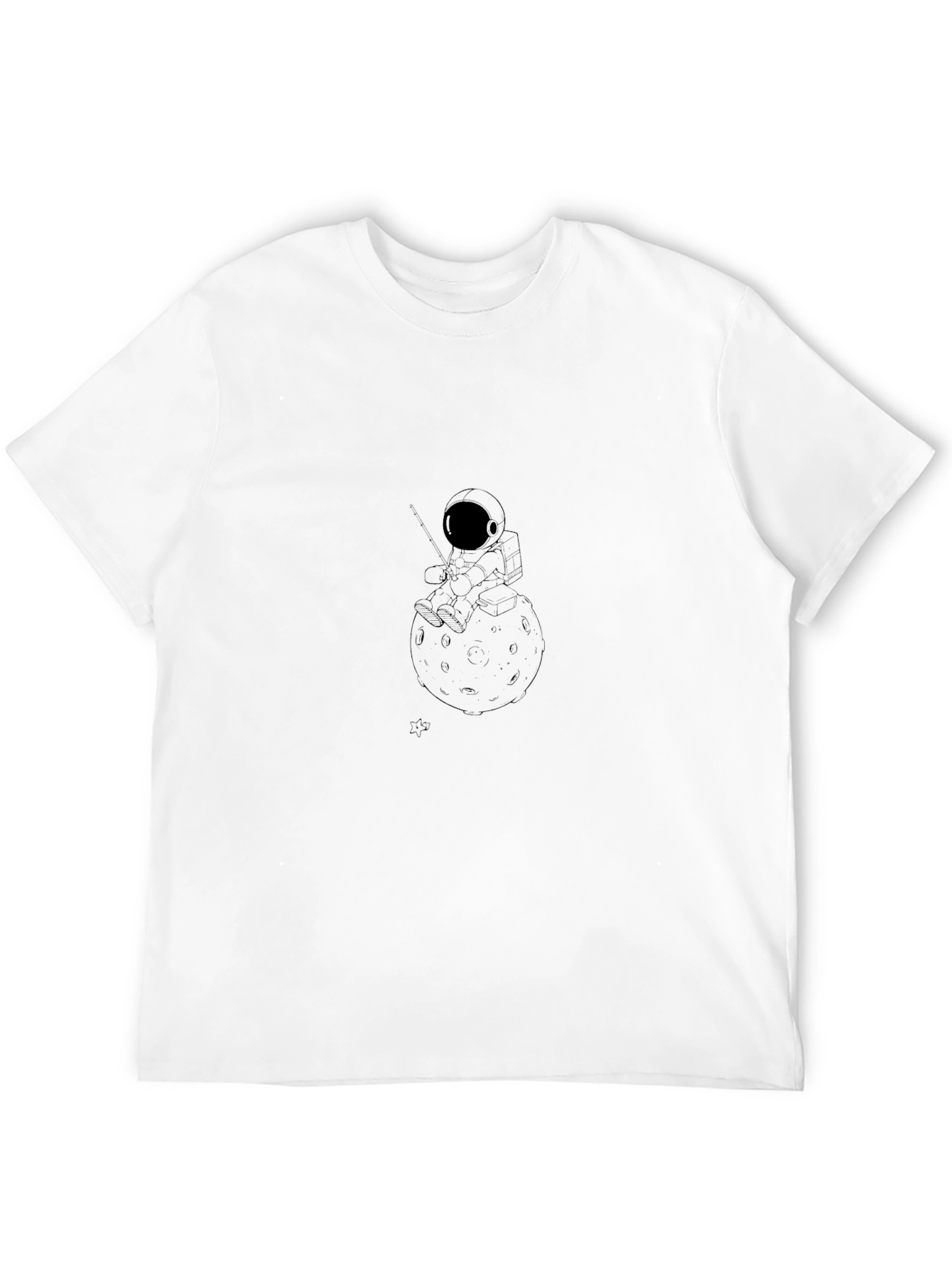 Astronaut Moon Black T-Shirt - Space Graphic Tee