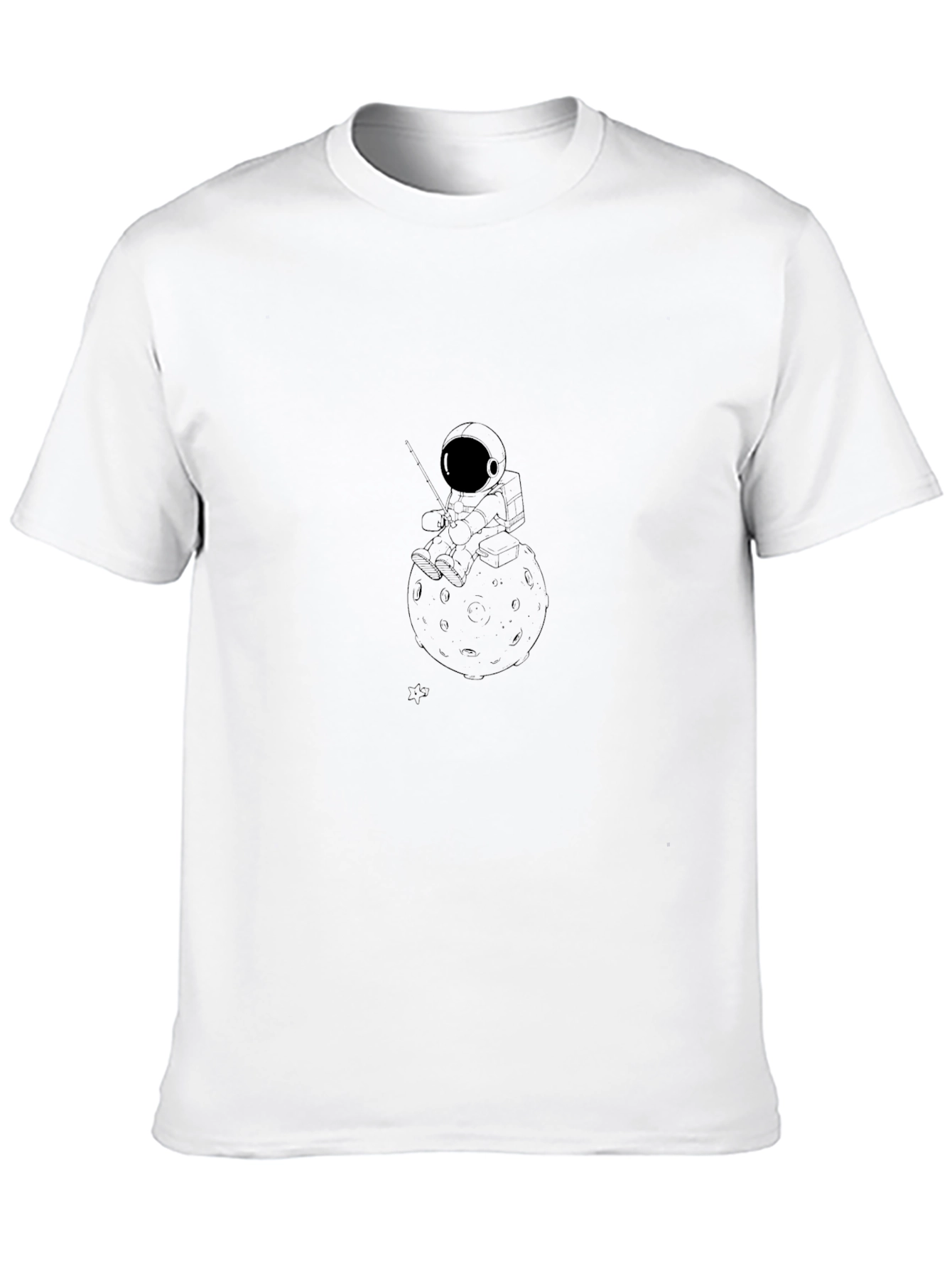 Astronaut Moon Black T-Shirt - Space Graphic Tee