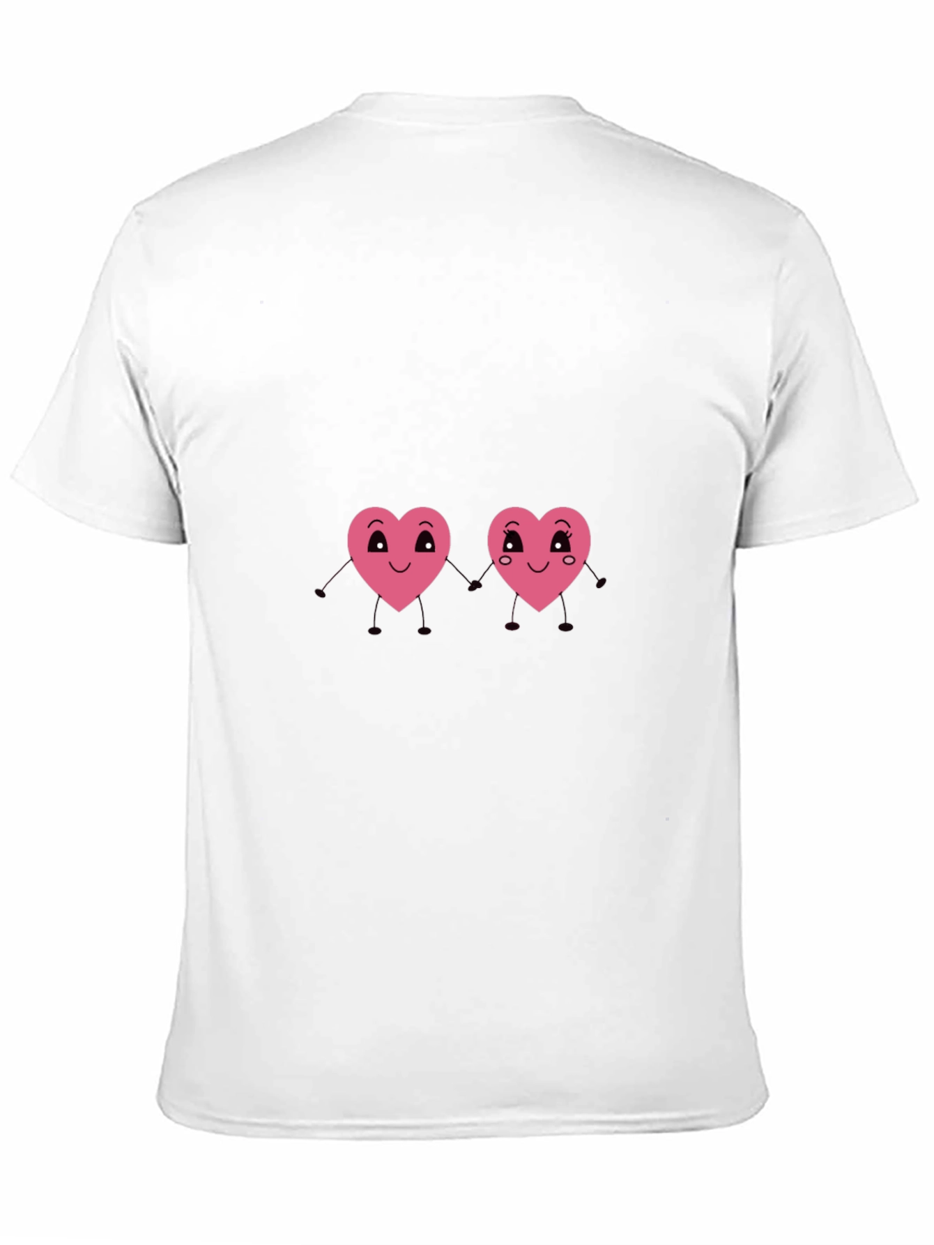 Cute Hearts Graphic Black T-Shirt