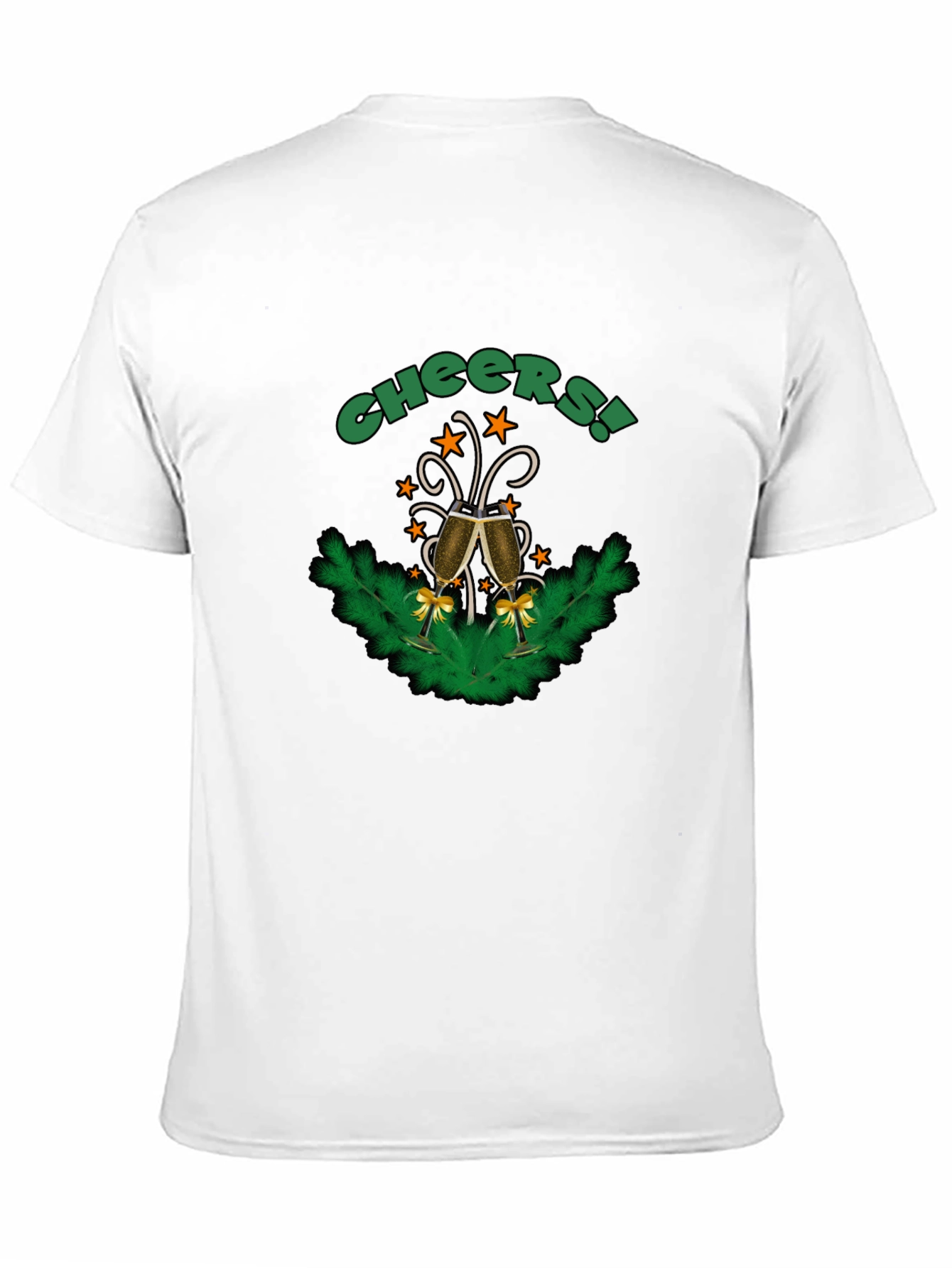Cheers! Holiday Graphic Print Crew Neck T-Shirt