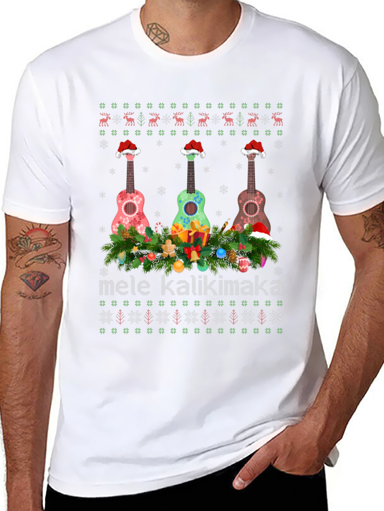 Mele Kalikimaka Ukulele Christmas T-Shirt