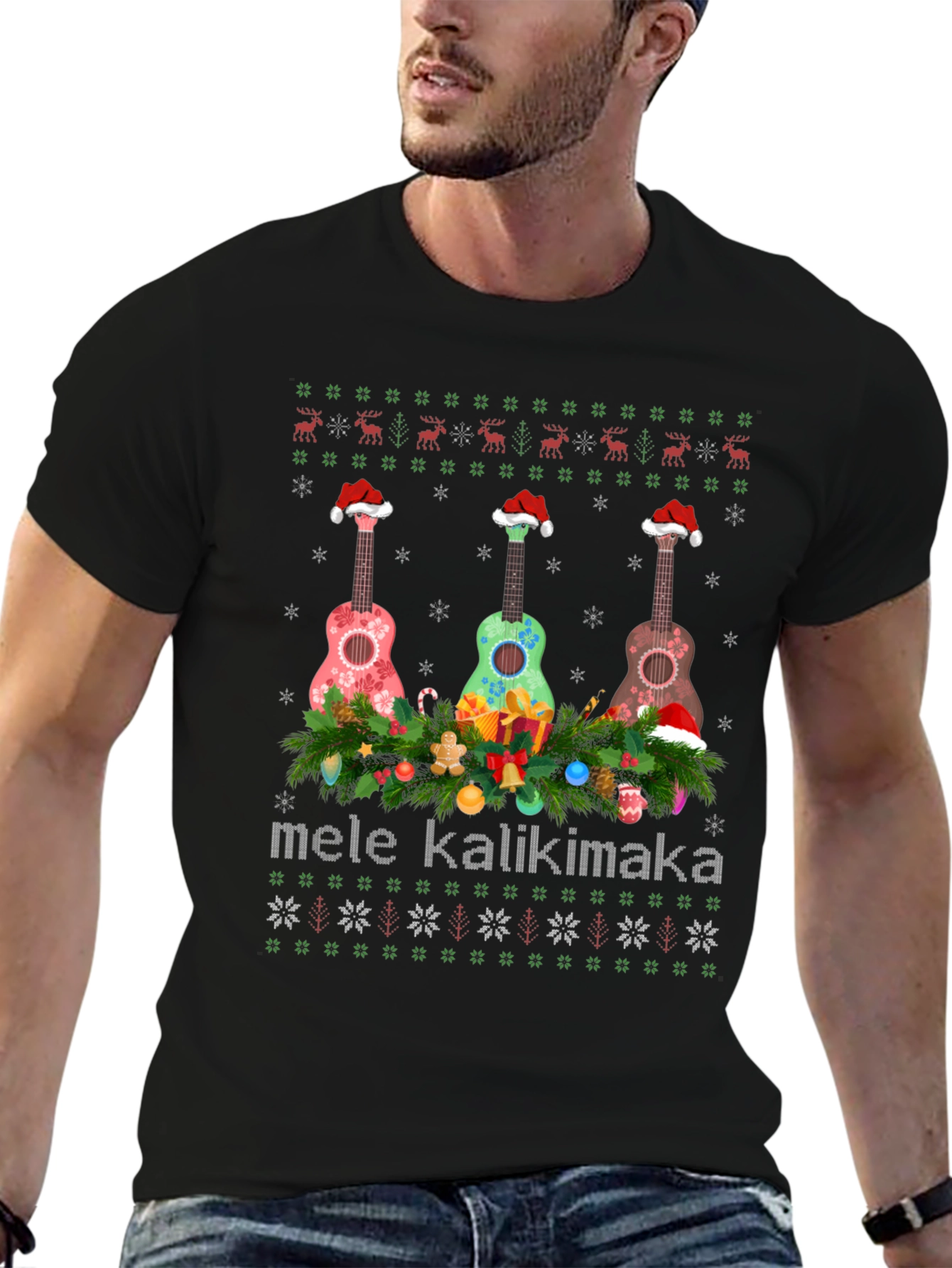 Mele Kalikimaka Ukulele Christmas T-Shirt