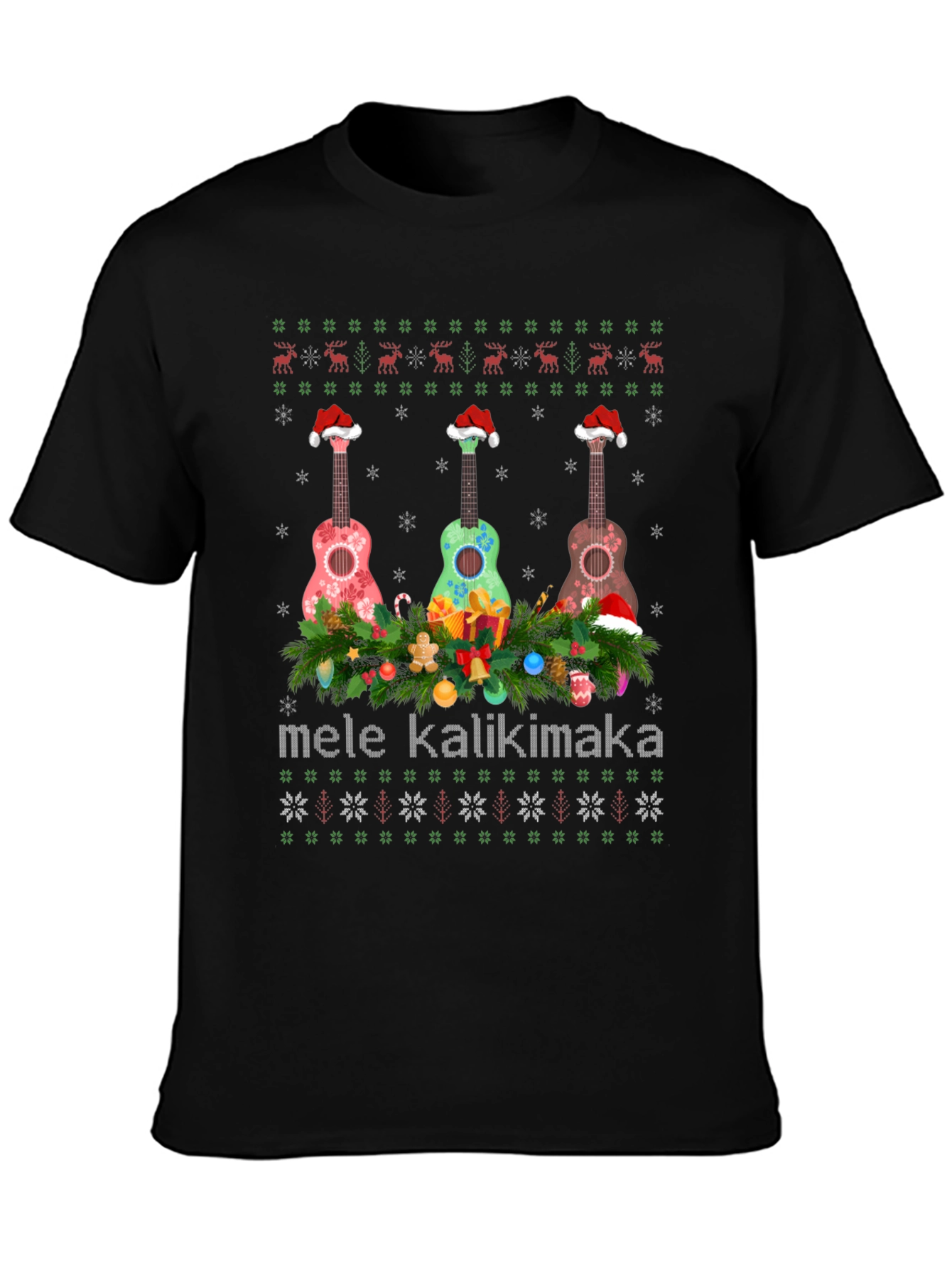 Mele Kalikimaka Ukulele Christmas T-Shirt