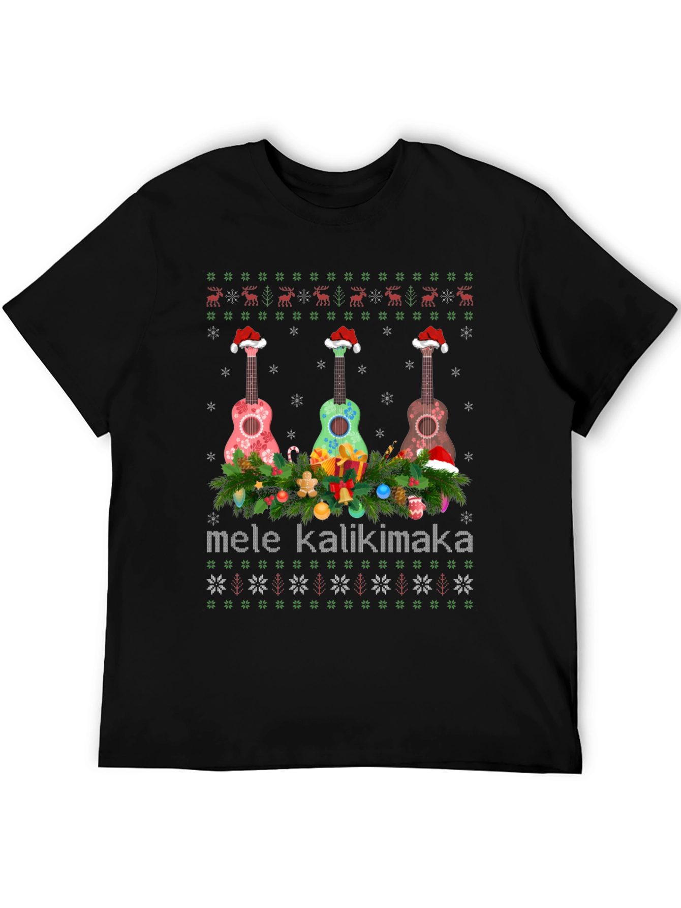 Mele Kalikimaka Ukulele Christmas T-Shirt