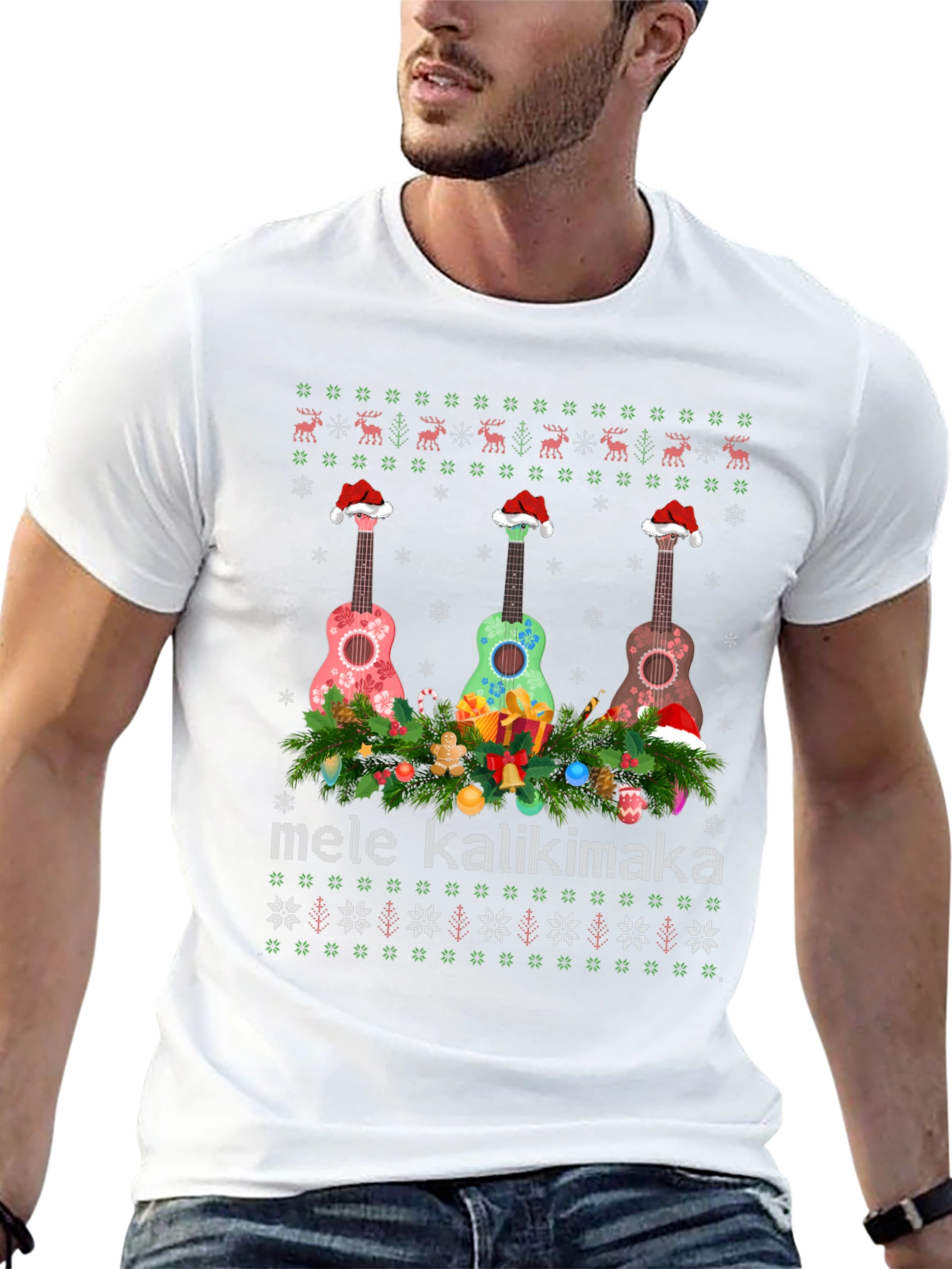 Mele Kalikimaka Ukulele Christmas T-Shirt