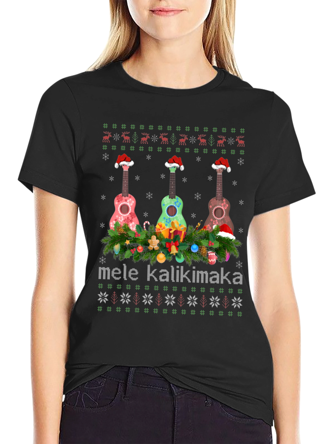Mele Kalikimaka Ukulele Christmas T-Shirt