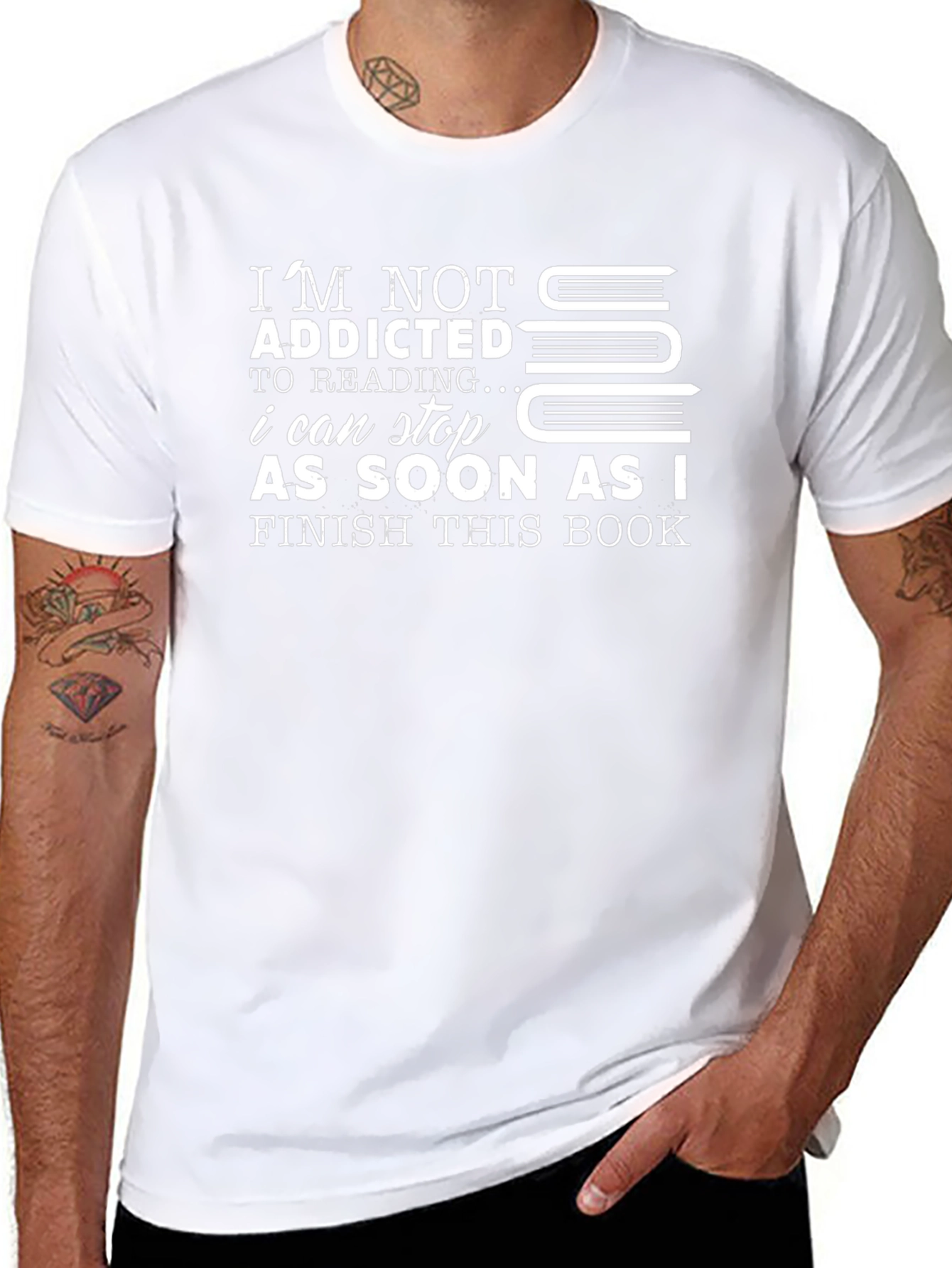 Im Not Addicted to Reading Novelty Graphic T-Shirt