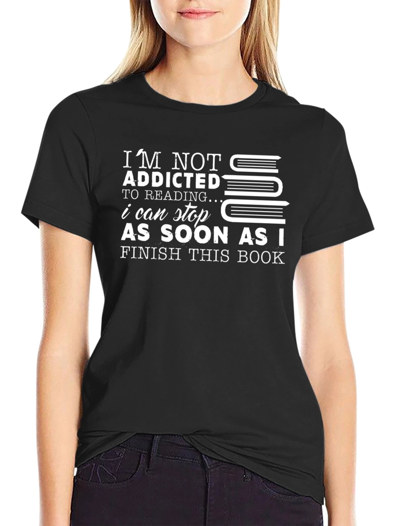 Im Not Addicted to Reading Novelty Graphic T-Shirt