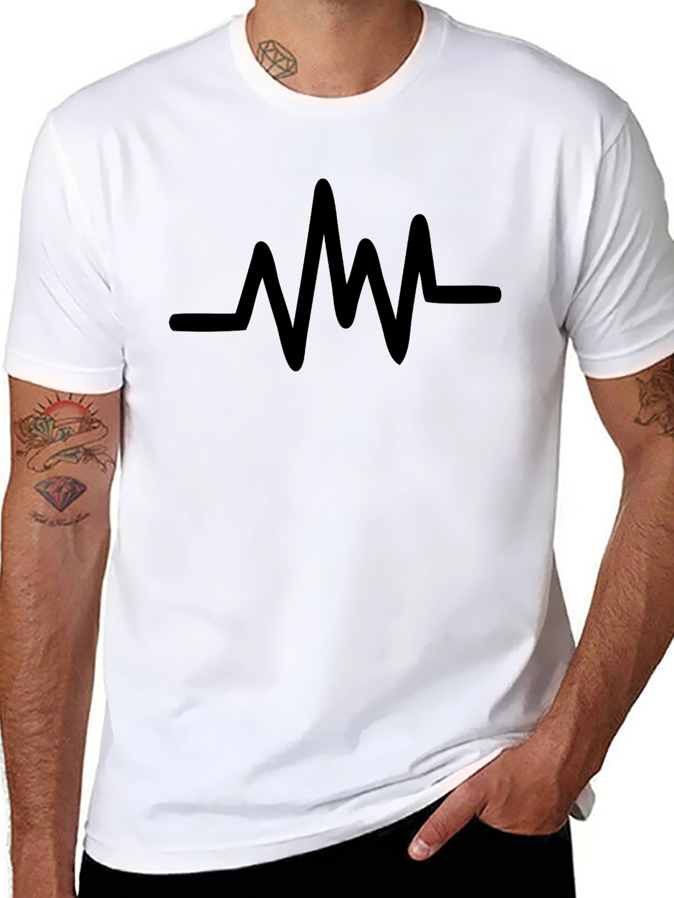 Heartbeat Pulse T-Shirt - Black Graphic Tee