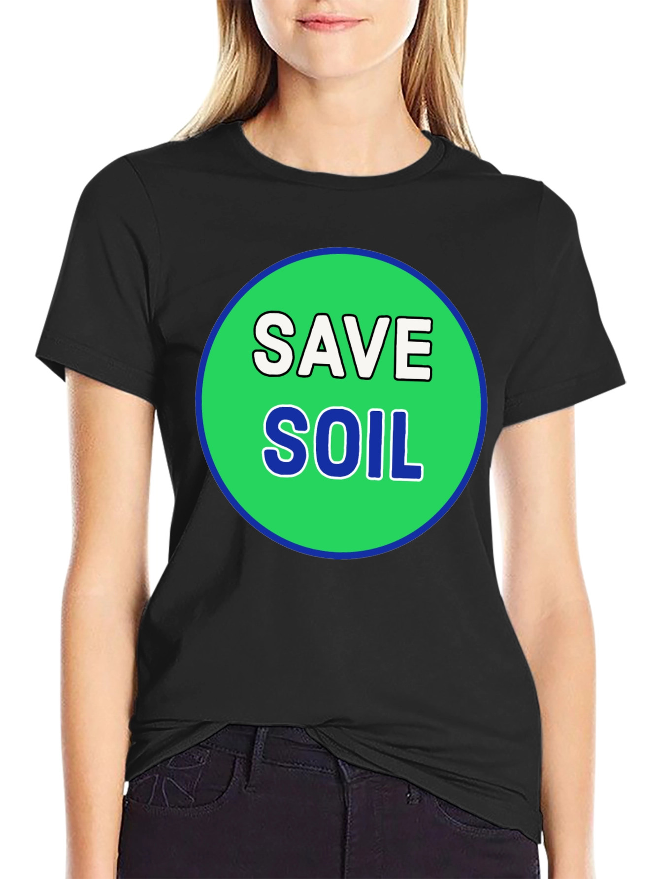 Save Soil Black T-Shirt - Environmental Awareness
