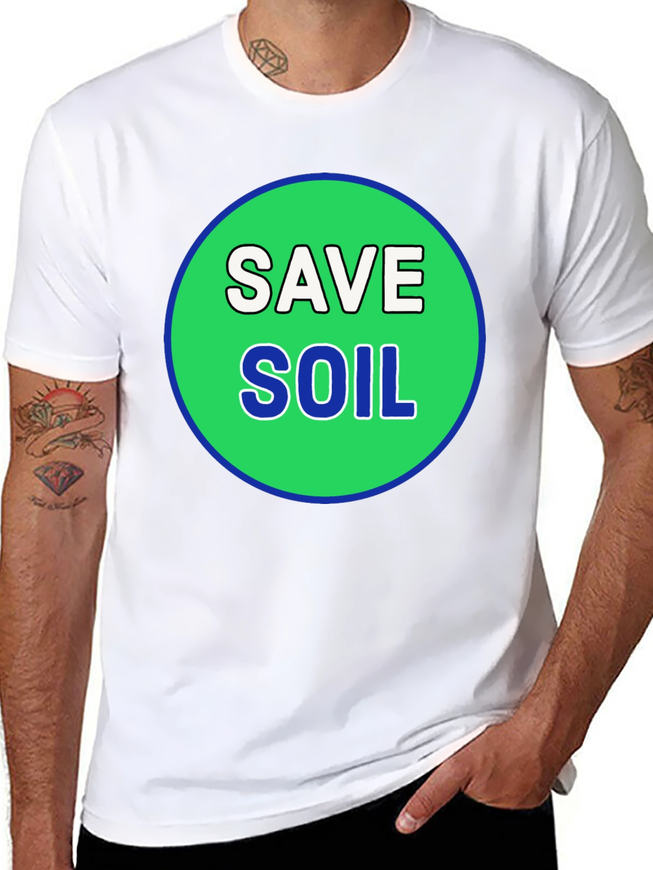 Save Soil Black T-Shirt - Environmental Awareness