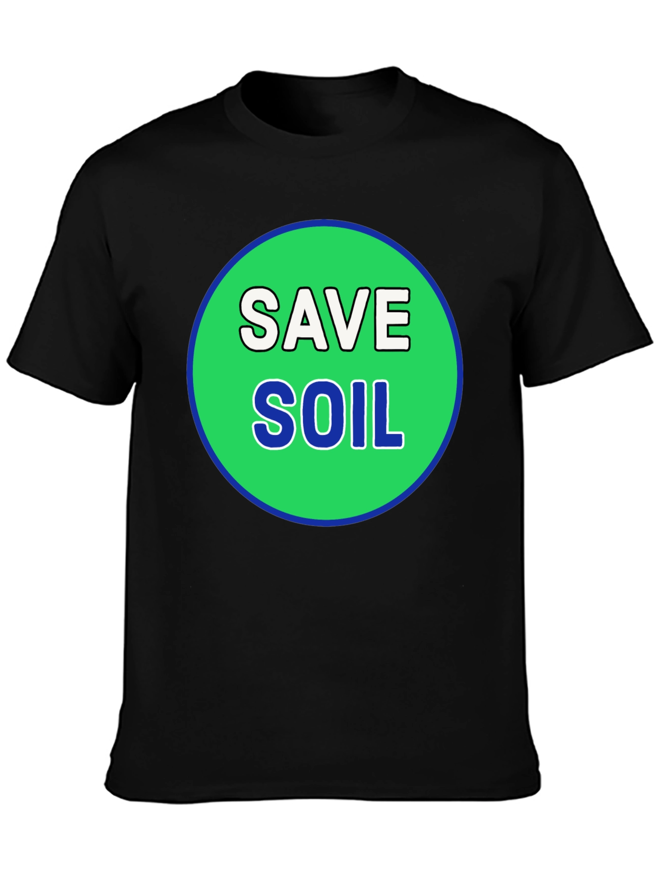 Save Soil Black T-Shirt - Environmental Awareness