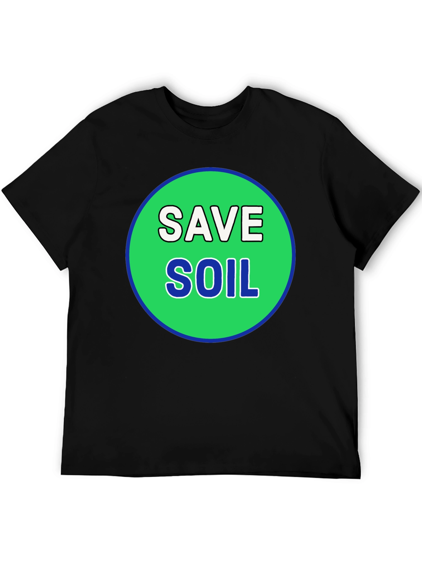 Save Soil Black T-Shirt - Environmental Awareness