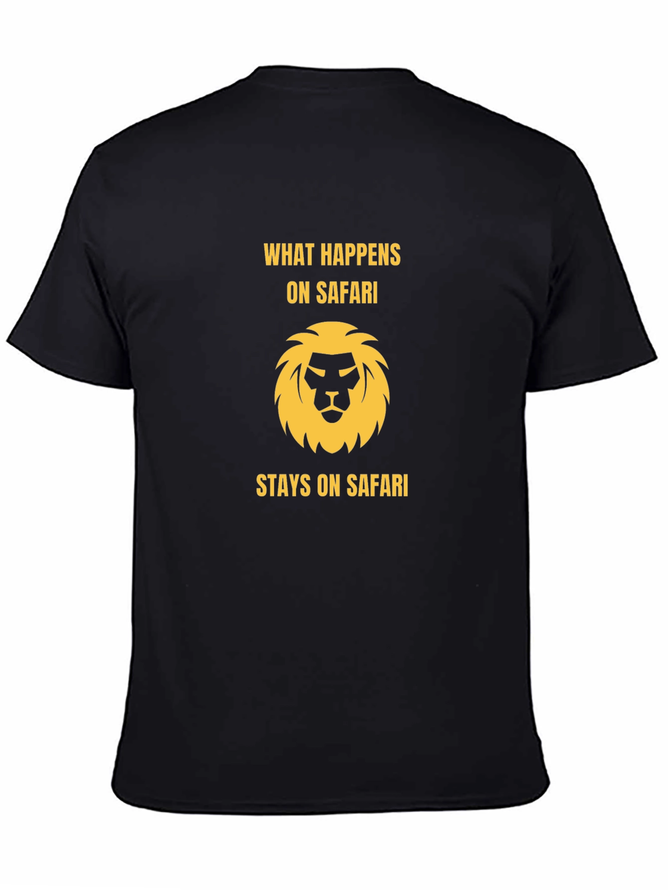Safari Lion Graphic Tee - Black Cotton T-Shirt