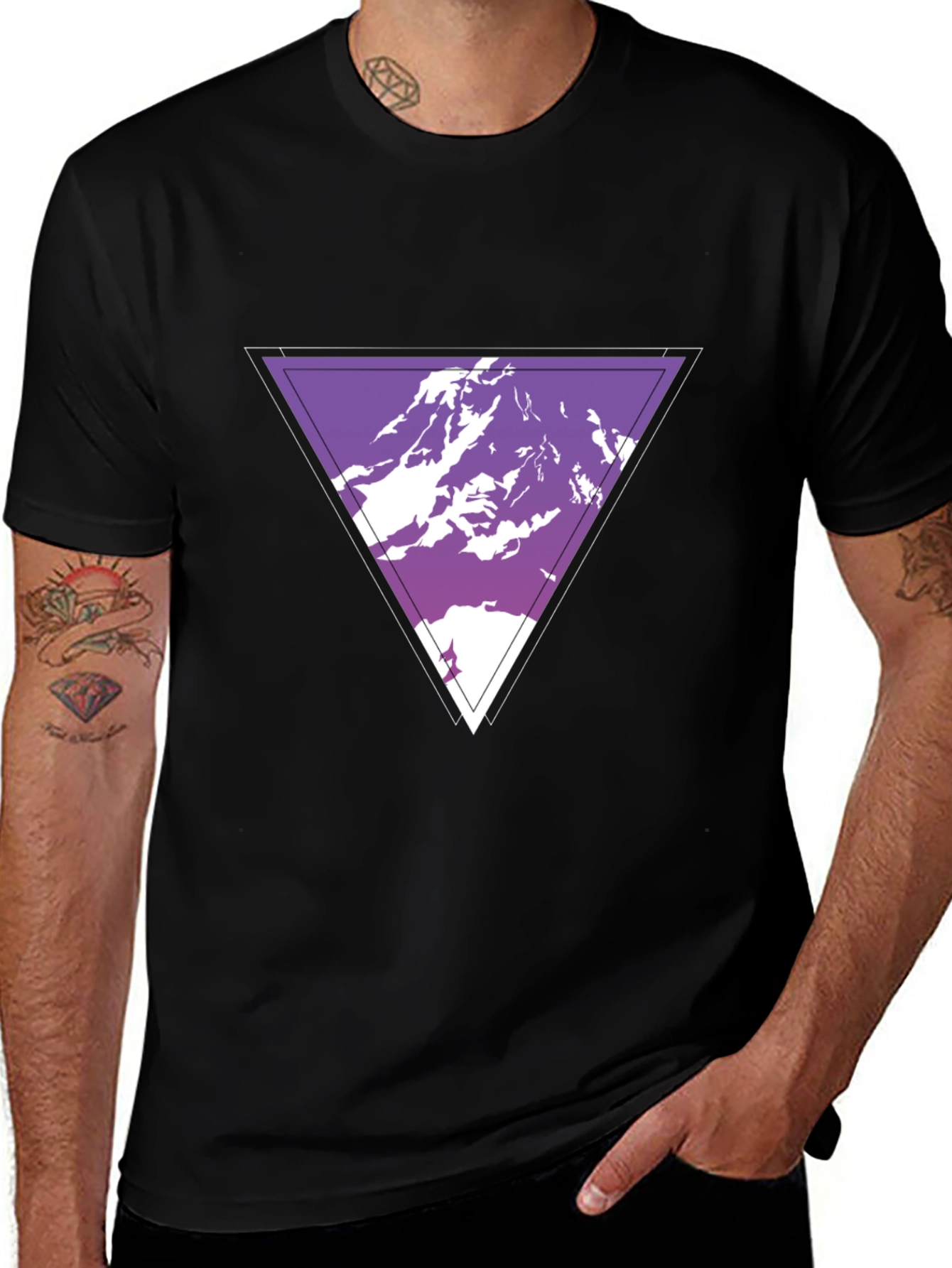 Geometric Mountain Graphic Tee - Cool Casual Style