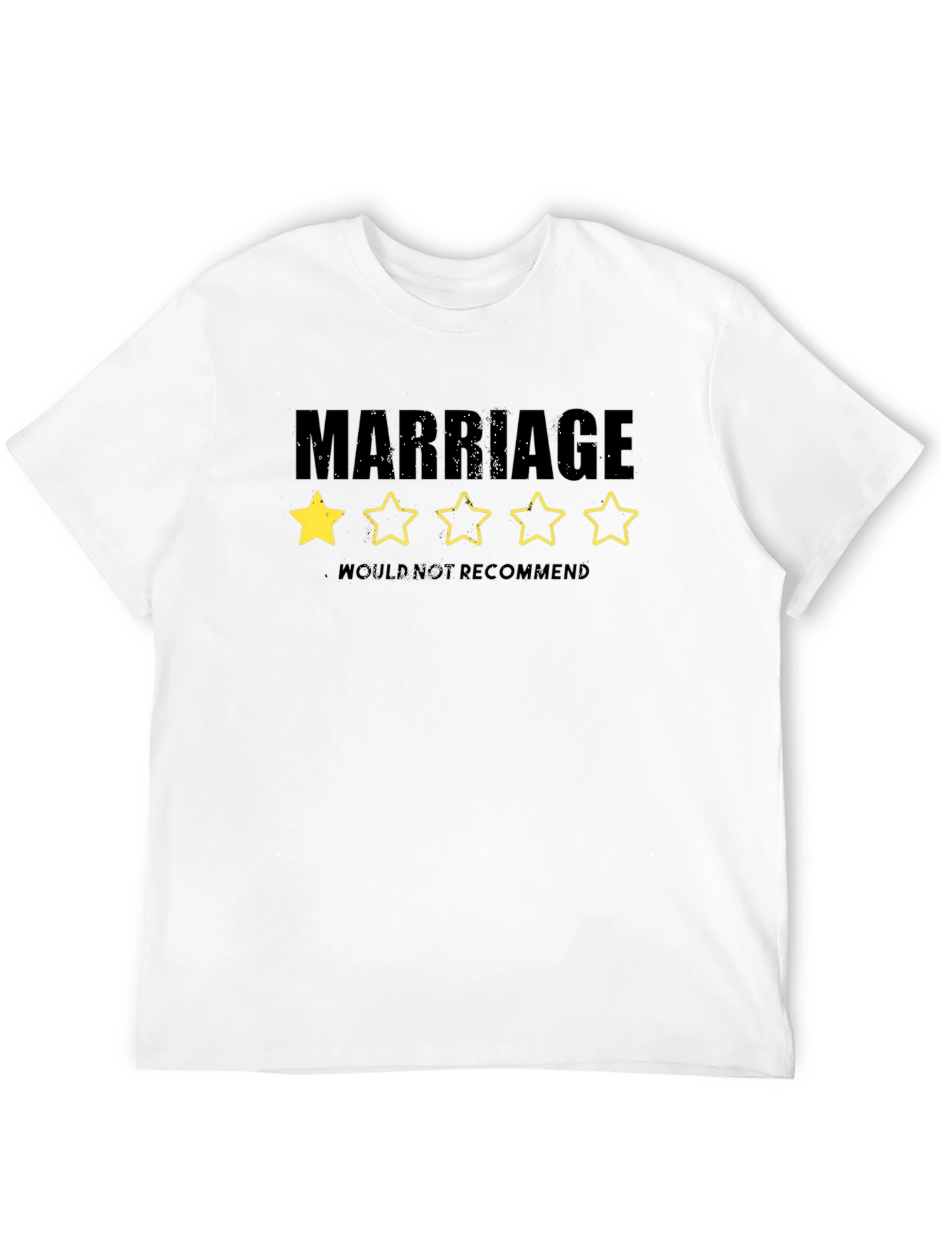 Marriage One-Star Review Black T-Shirt Funny Sarcastic Tee