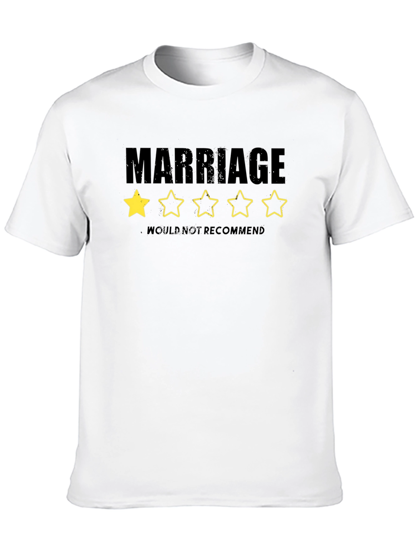Marriage One-Star Review Black T-Shirt Funny Sarcastic Tee