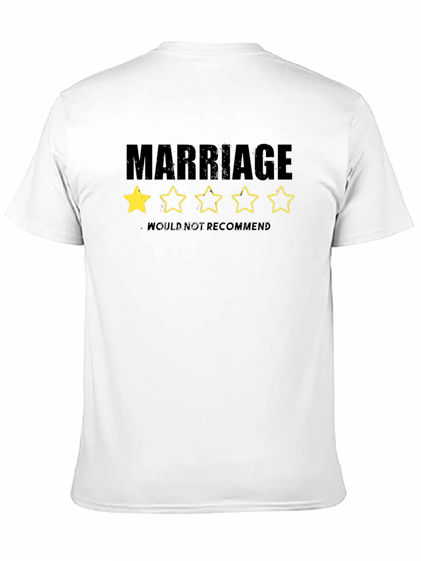 Marriage One-Star Review Black T-Shirt Funny Sarcastic Tee