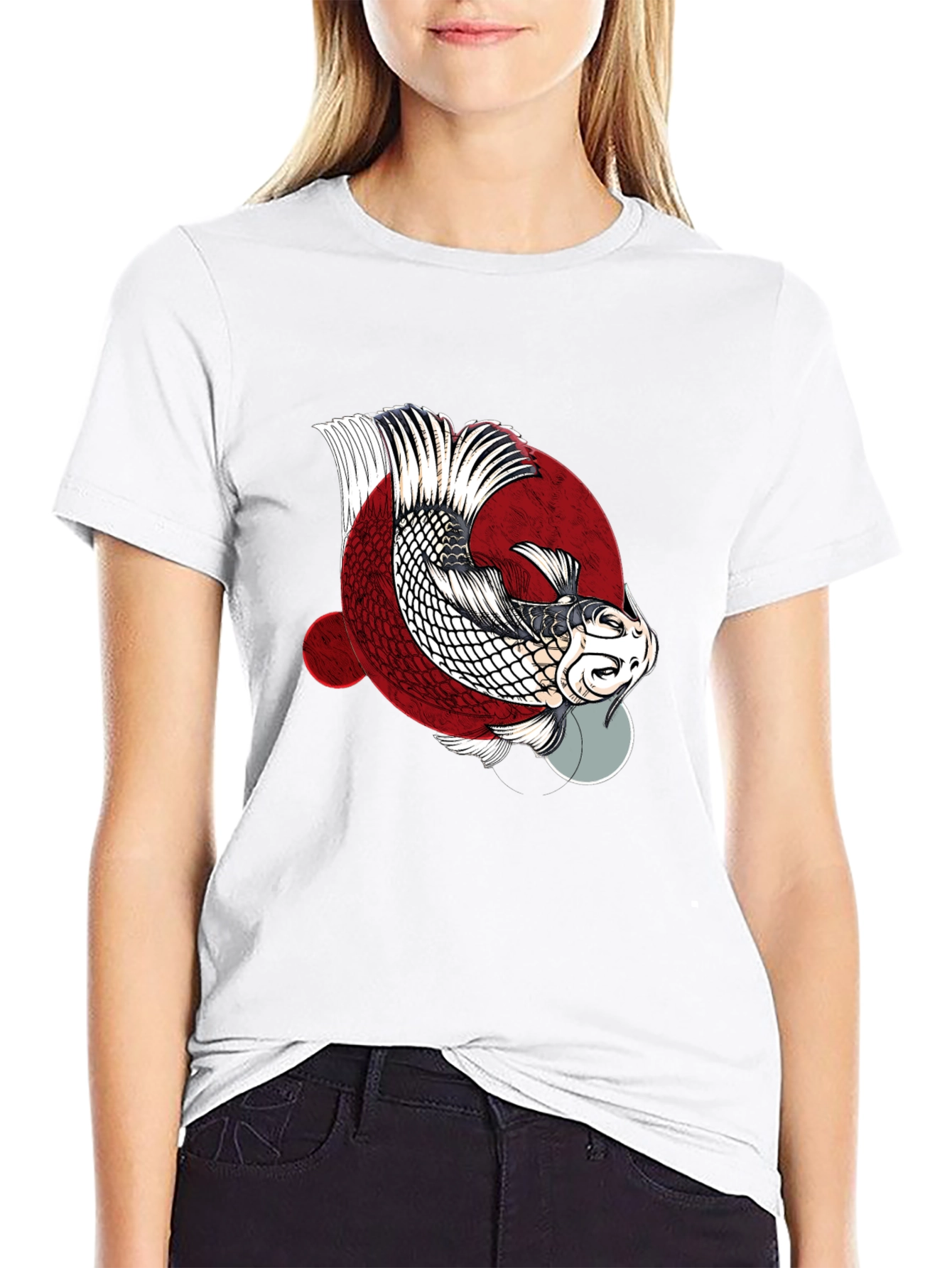 Koi Fish Graphic Tee - Black