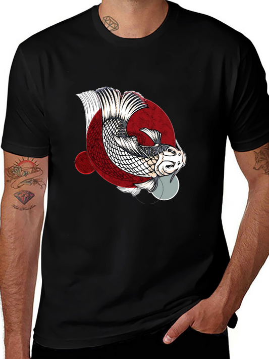 Koi Fish Graphic Tee - Black