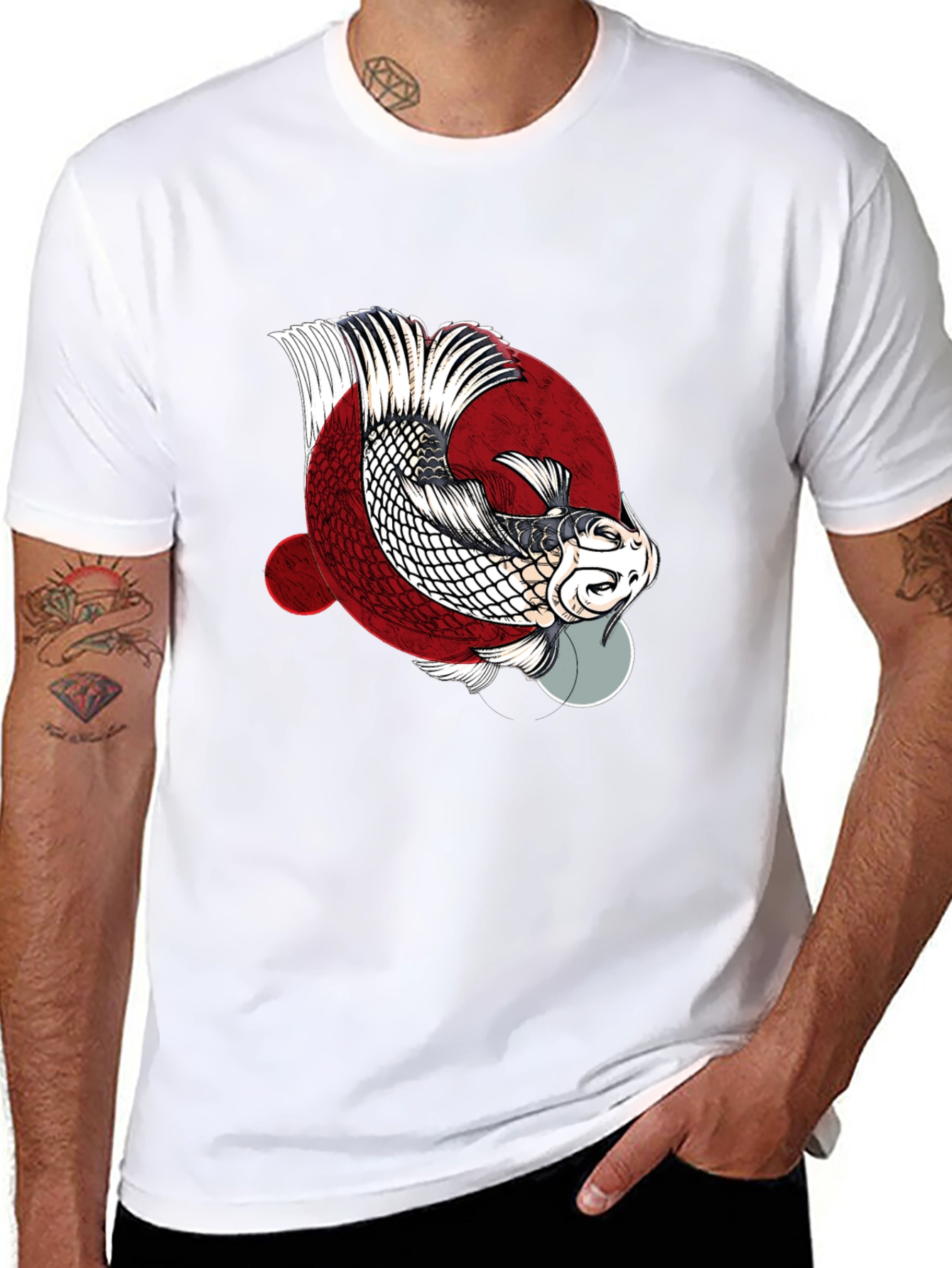Koi Fish Graphic Tee - Black