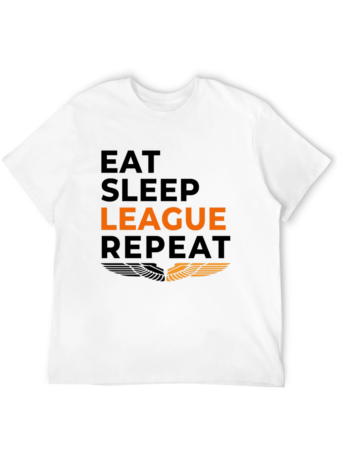 Eat Sleep League Repeat Black Graphic Tee