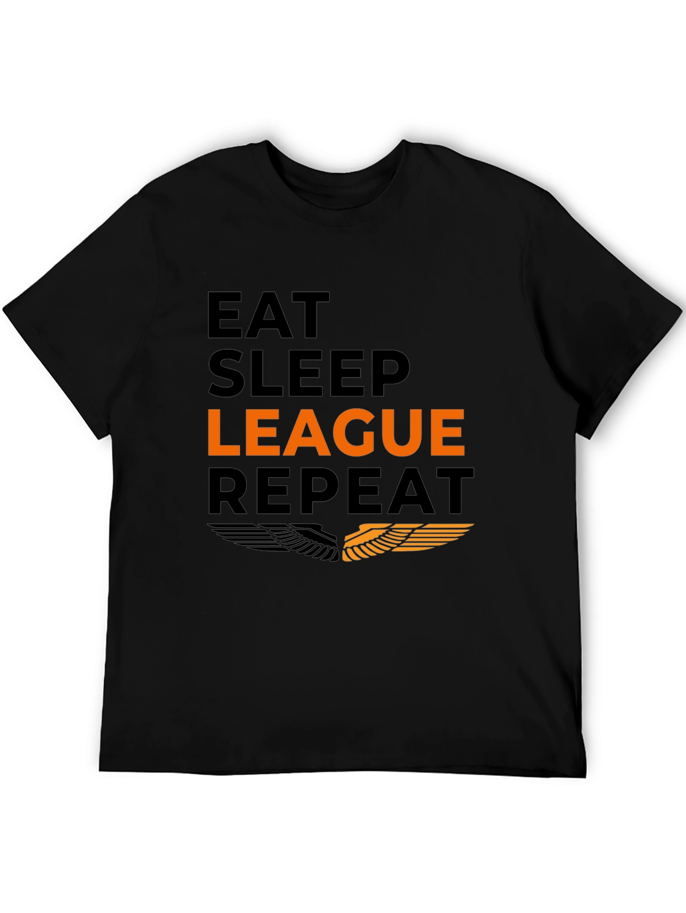 Eat Sleep League Repeat Black Graphic Tee