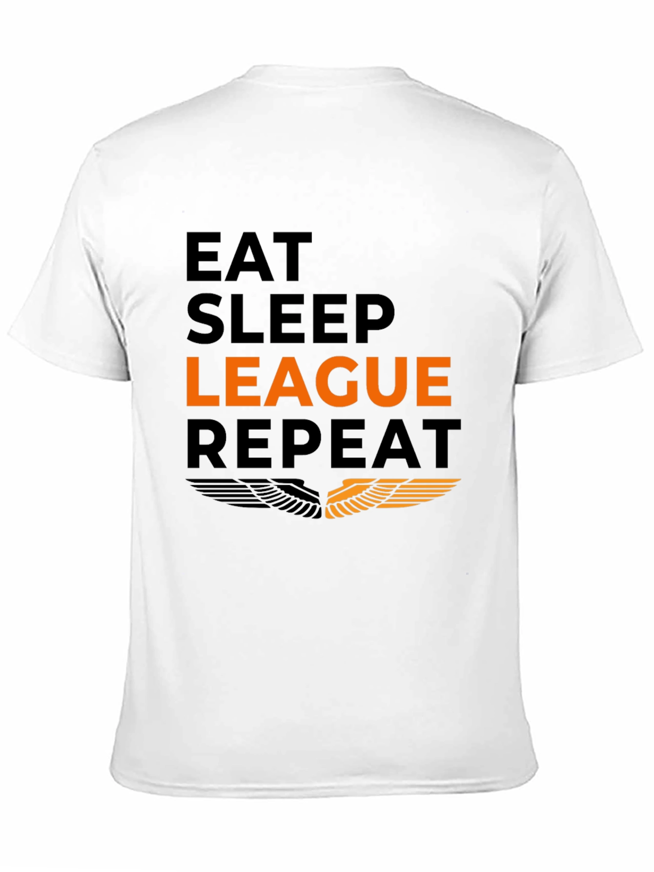Eat Sleep League Repeat Black Graphic Tee