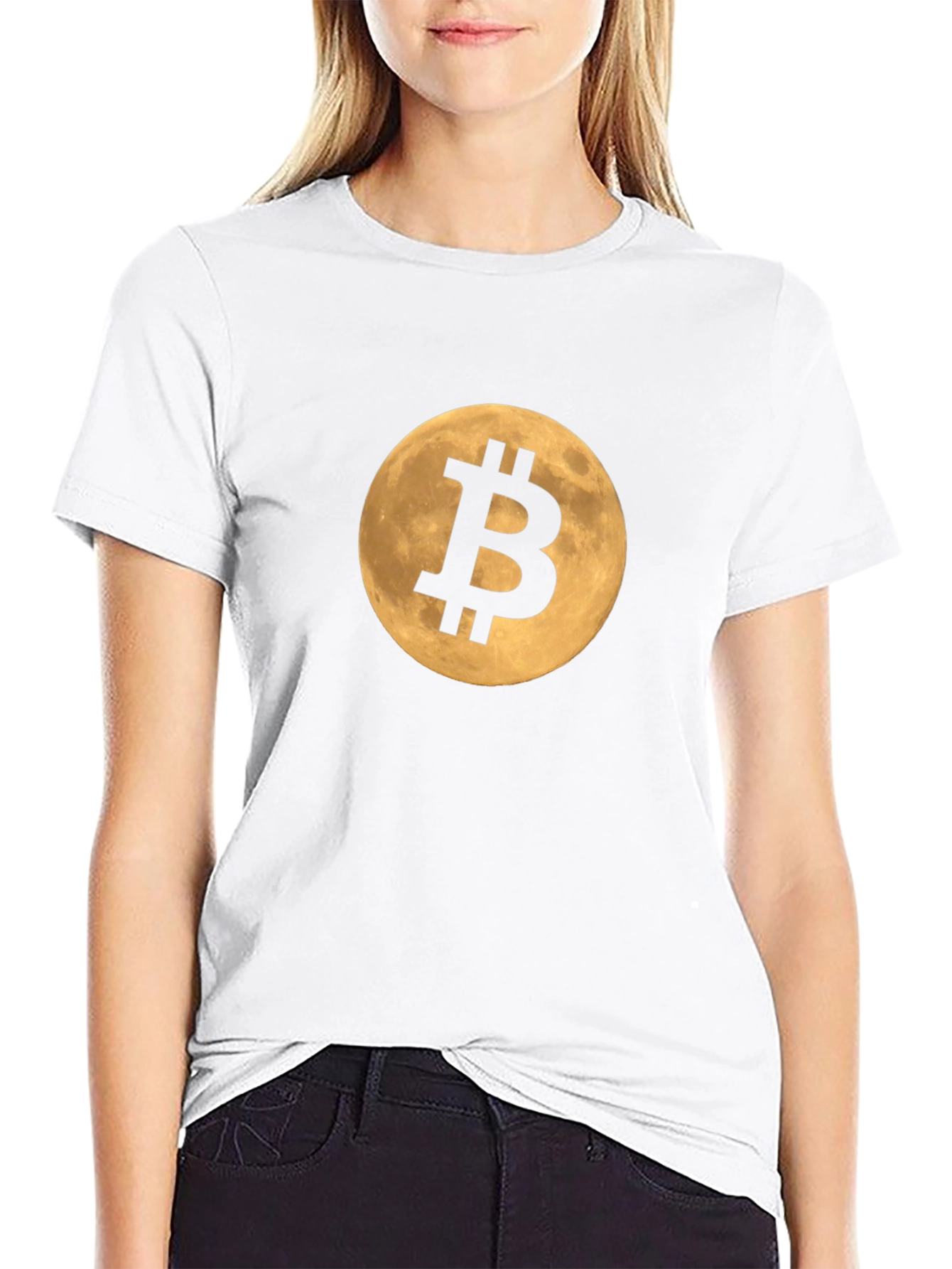 Bitcoin Moon Black T-Shirt