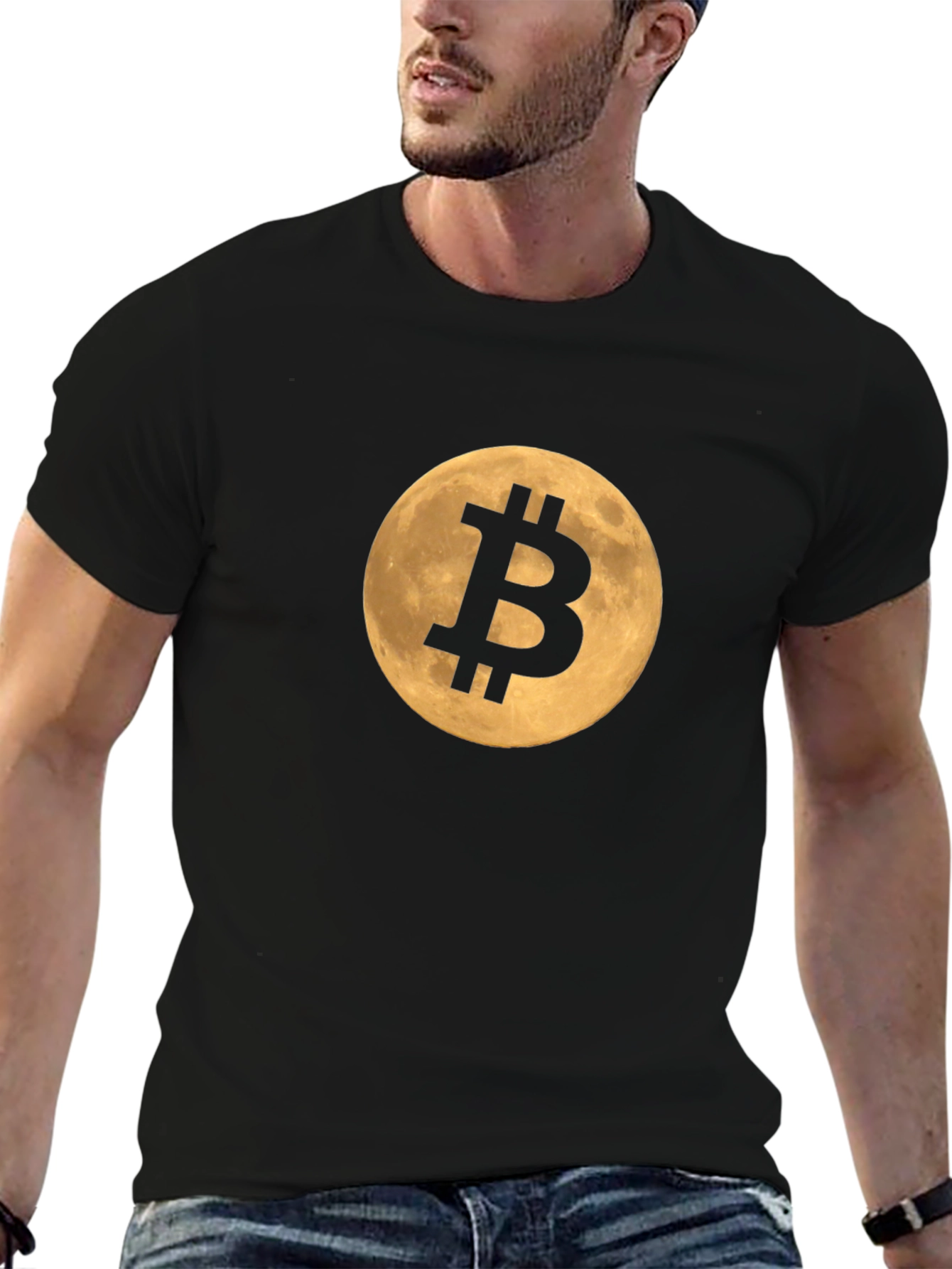 Bitcoin Moon Black T-Shirt