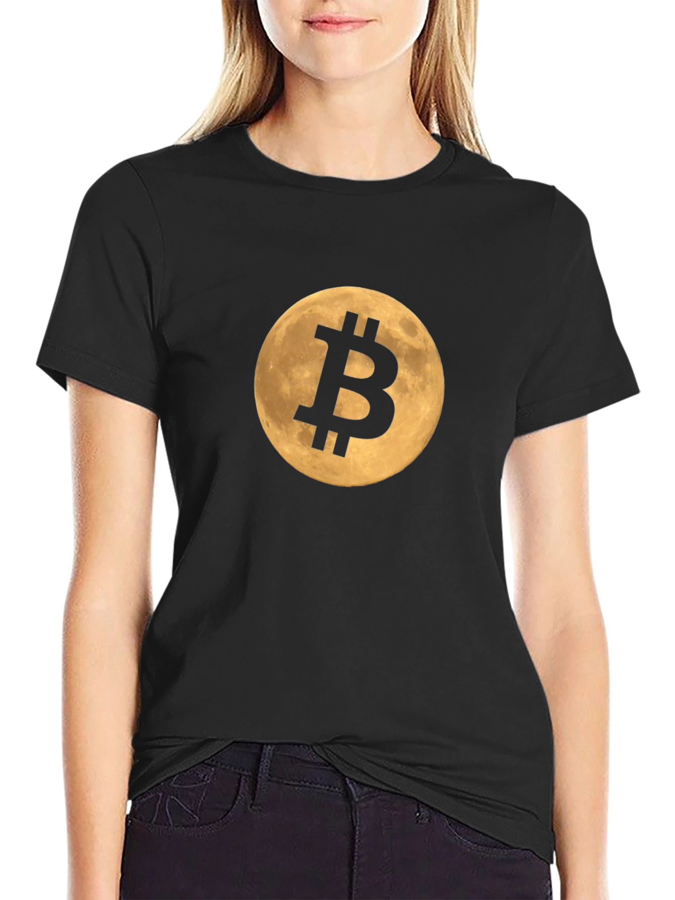 Bitcoin Moon Black T-Shirt