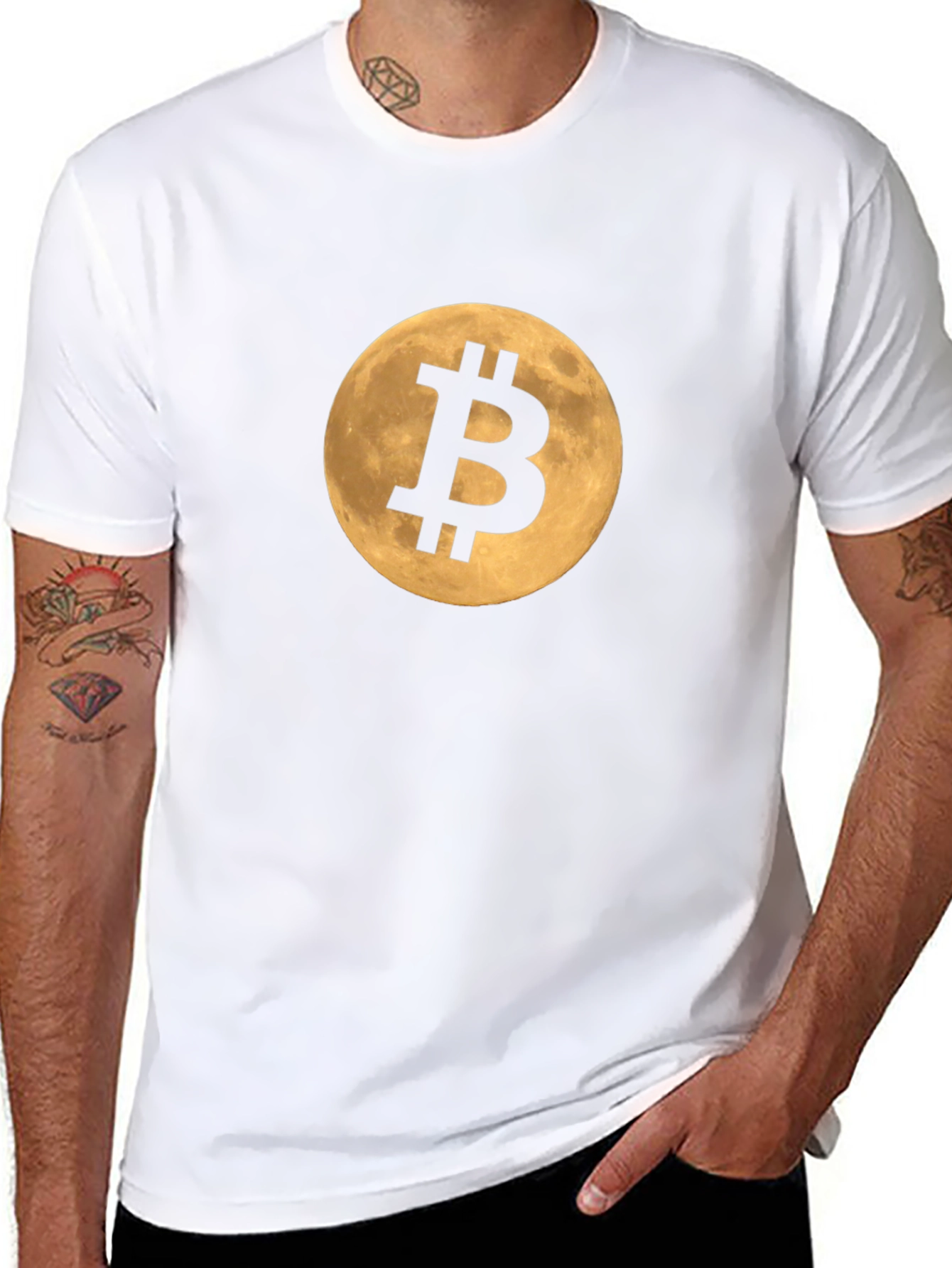 Bitcoin Moon Black T-Shirt