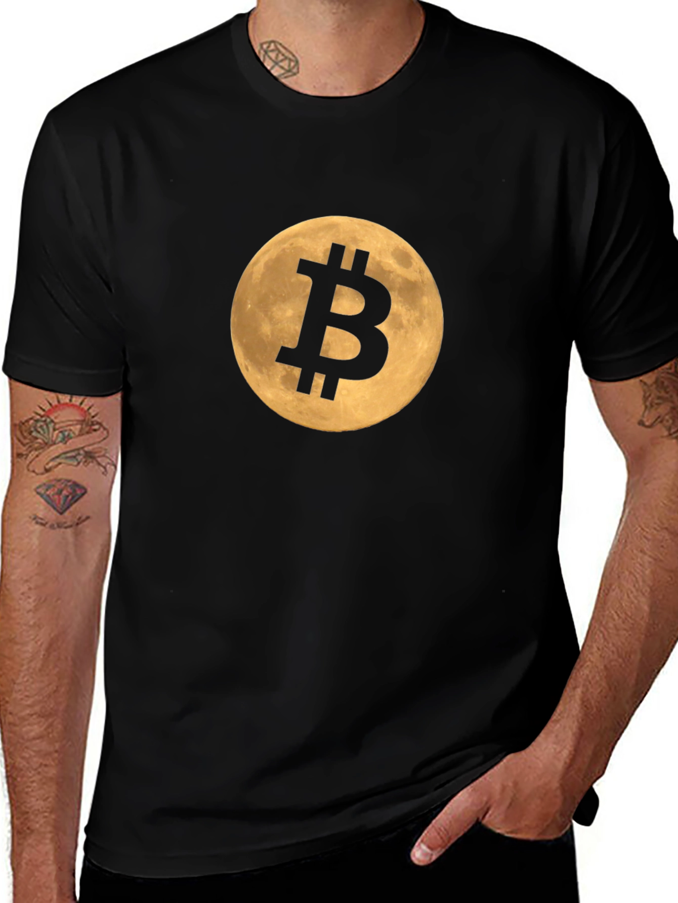 Bitcoin Moon Black T-Shirt