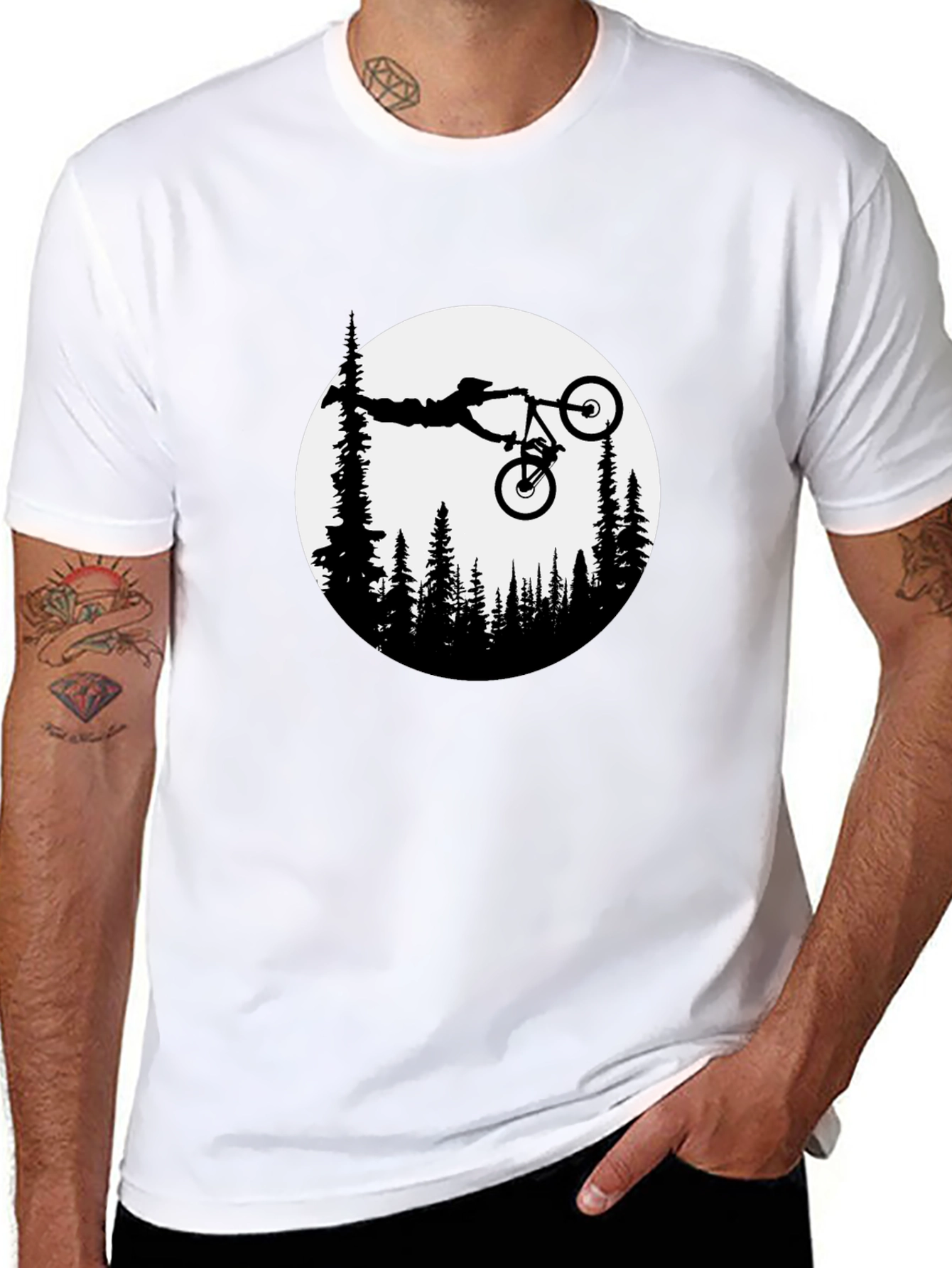 Mountain Biker Silhouette Graphic Tee