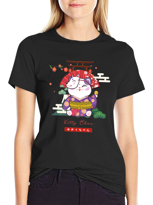 Kitty Chan T-Shirt - Maneki Neko Japanese Design