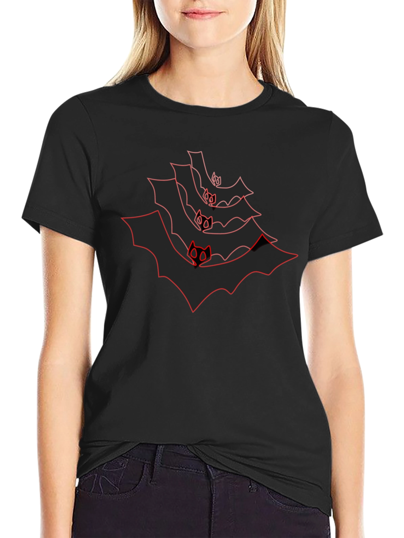 Red Bat Graphic Tee - Halloween Style
