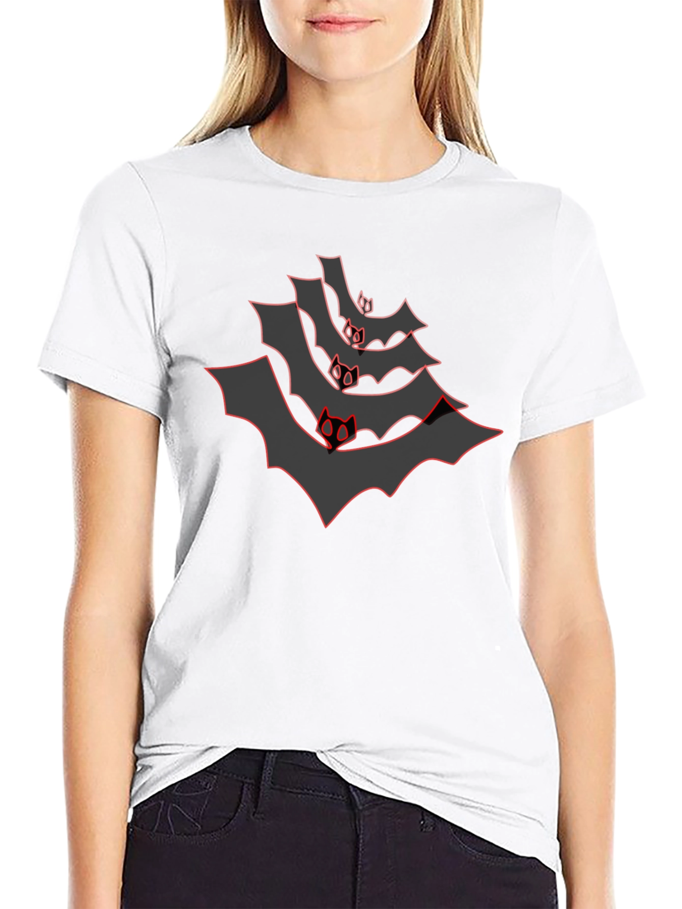 Red Bat Graphic Tee - Halloween Style