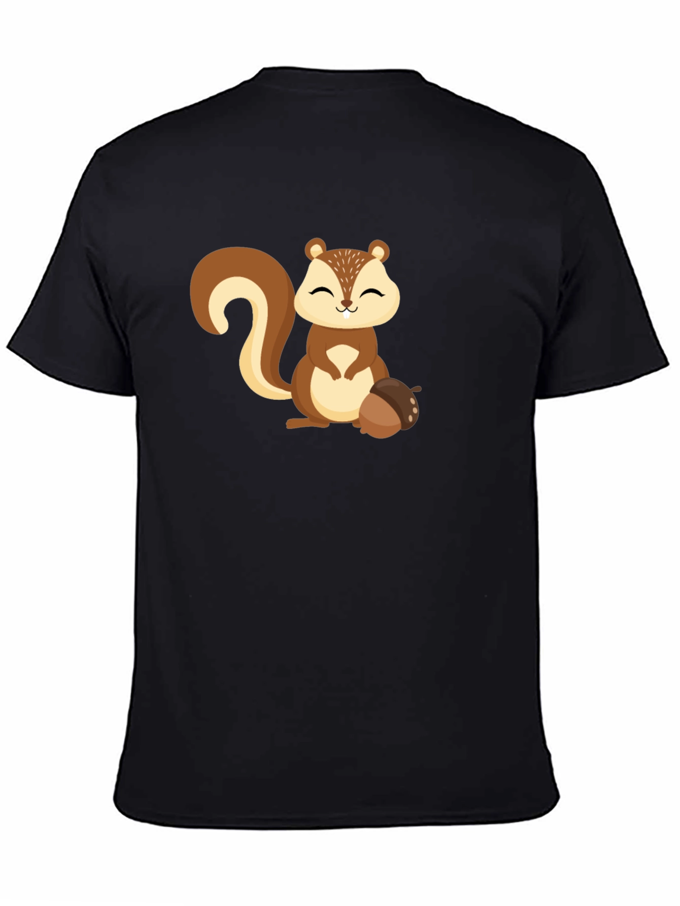 Cute Squirrel Graphic Tee - Black Unisex T-Shirt