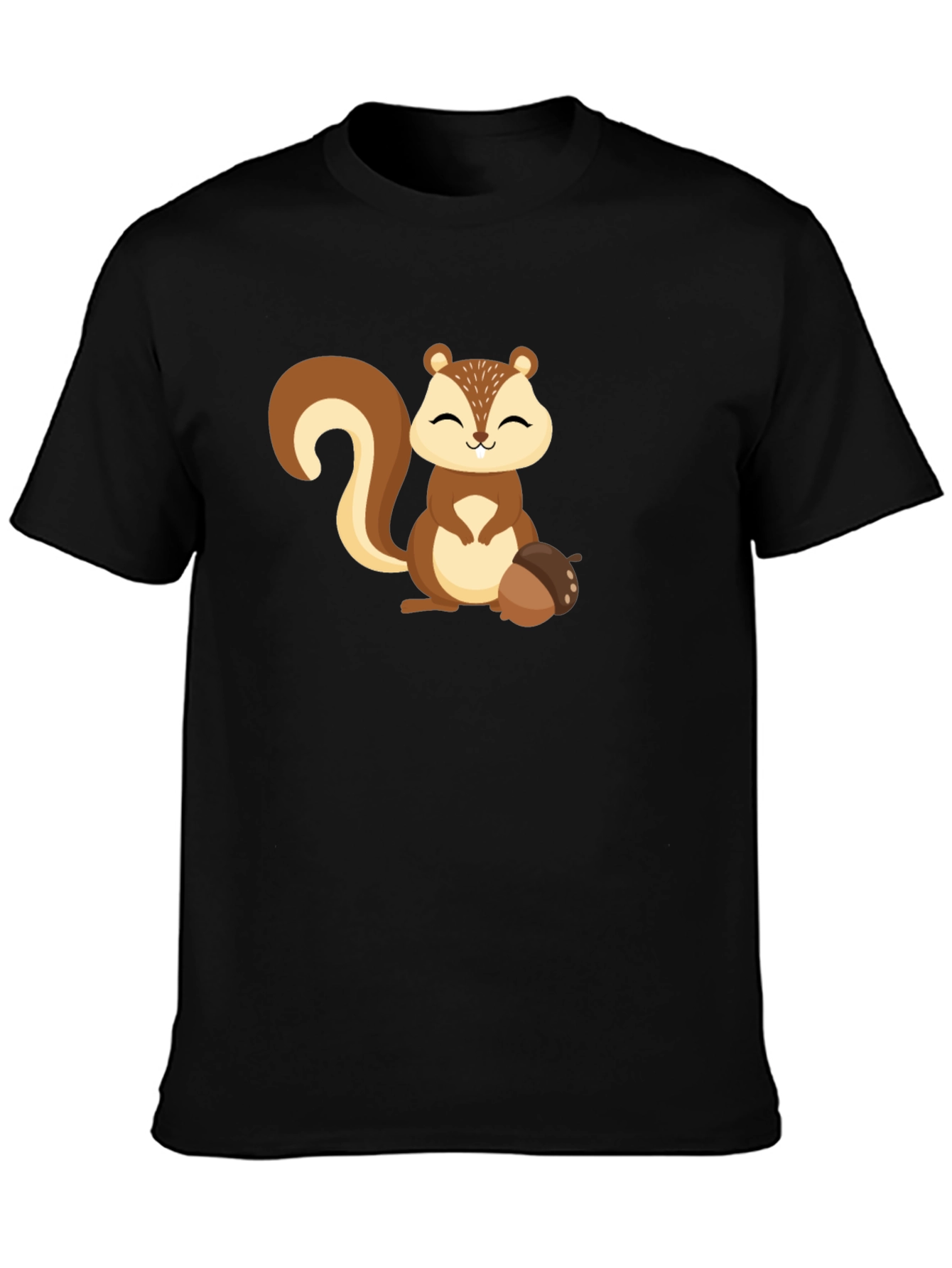 Cute Squirrel Graphic Tee - Black Unisex T-Shirt