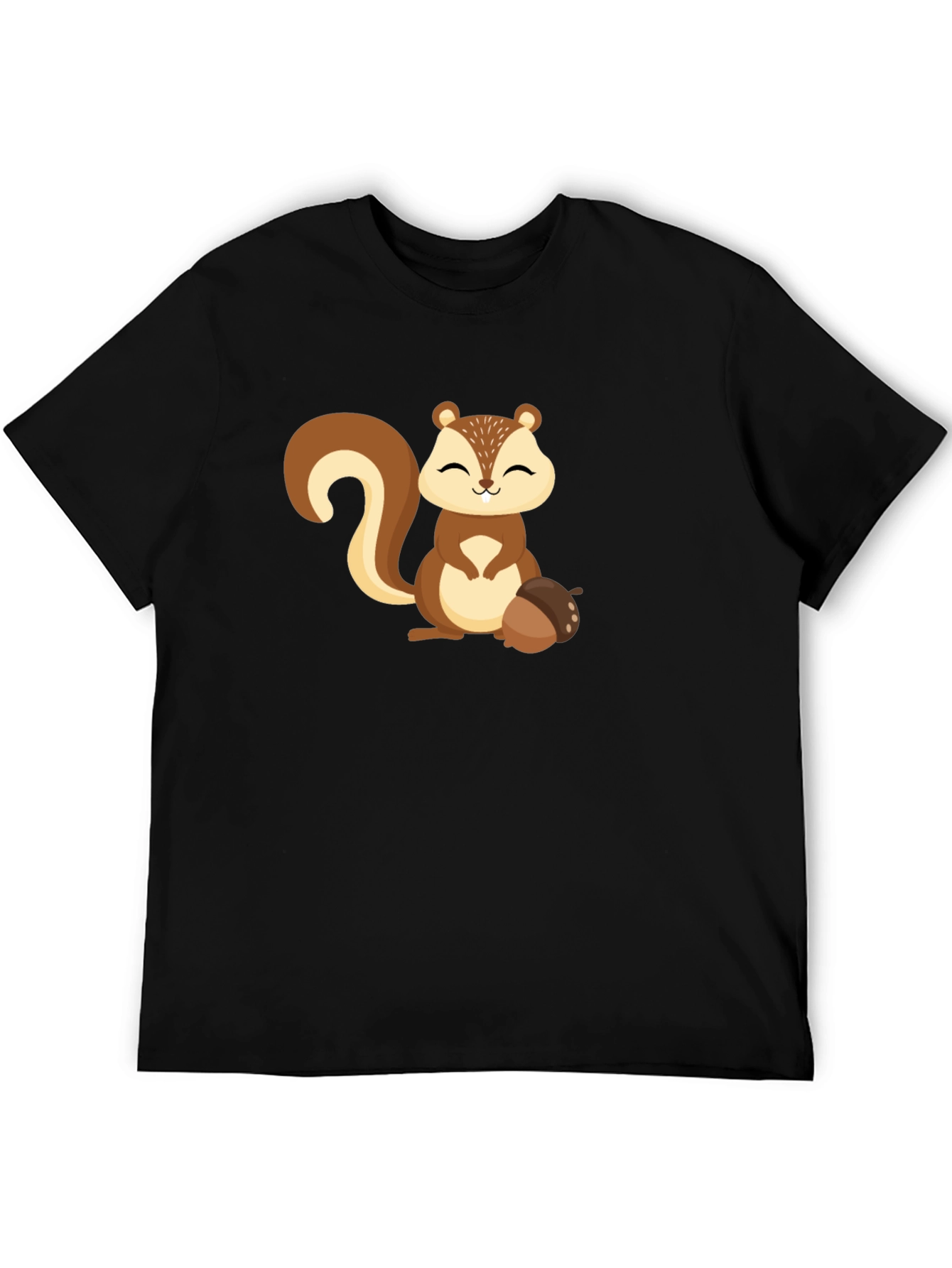 Cute Squirrel Graphic Tee - Black Unisex T-Shirt