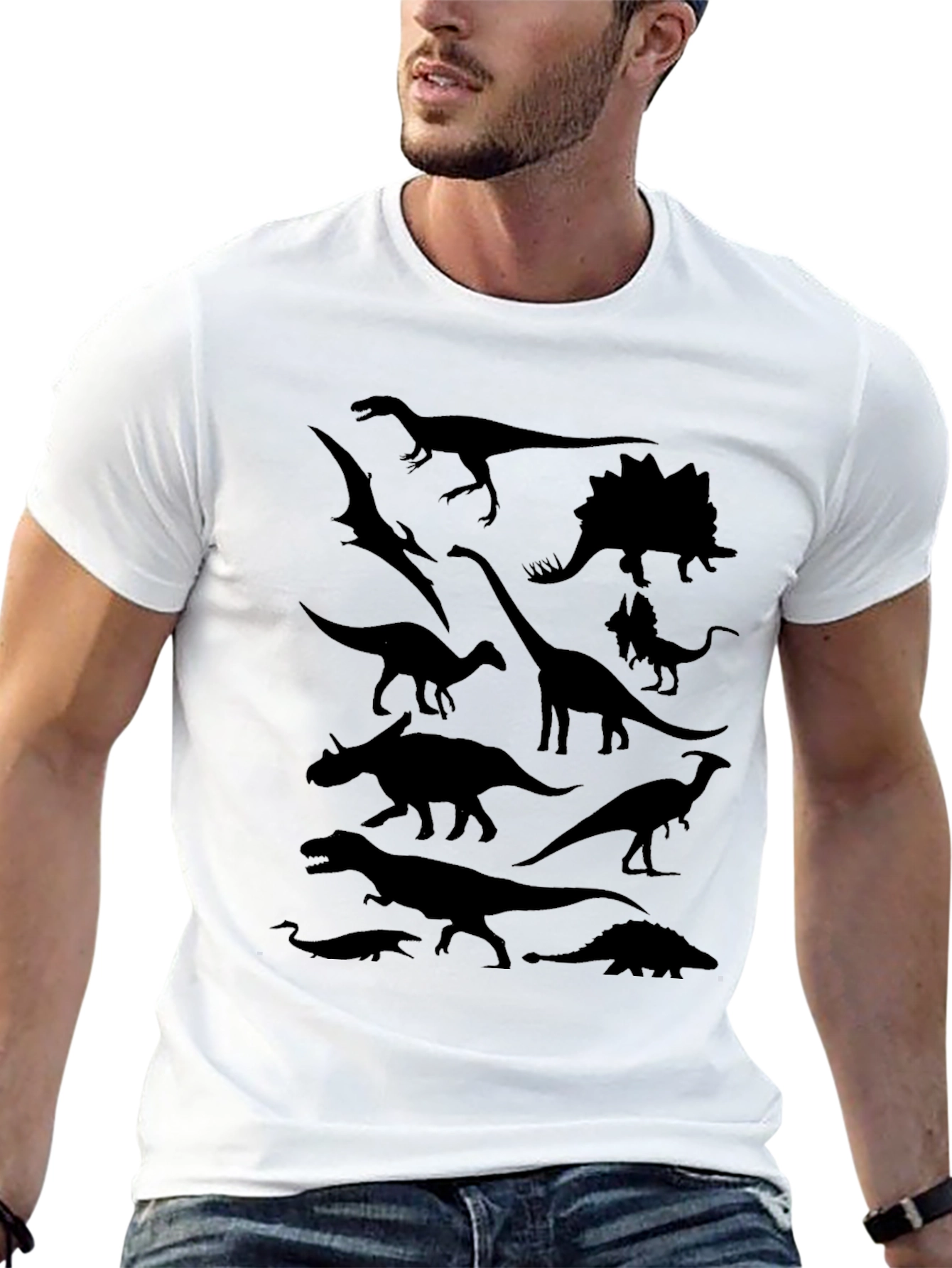 Dinosaur Silhouette T-Shirt - Mens Graphic Tee